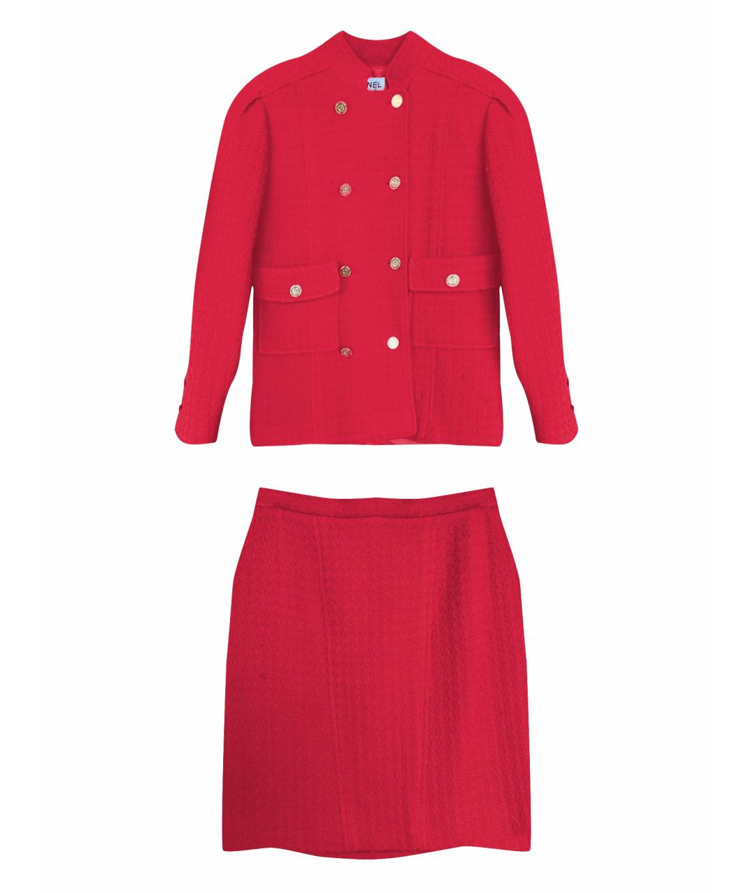 CHANEL Красный хлопковый костюм с юбками, фото 1