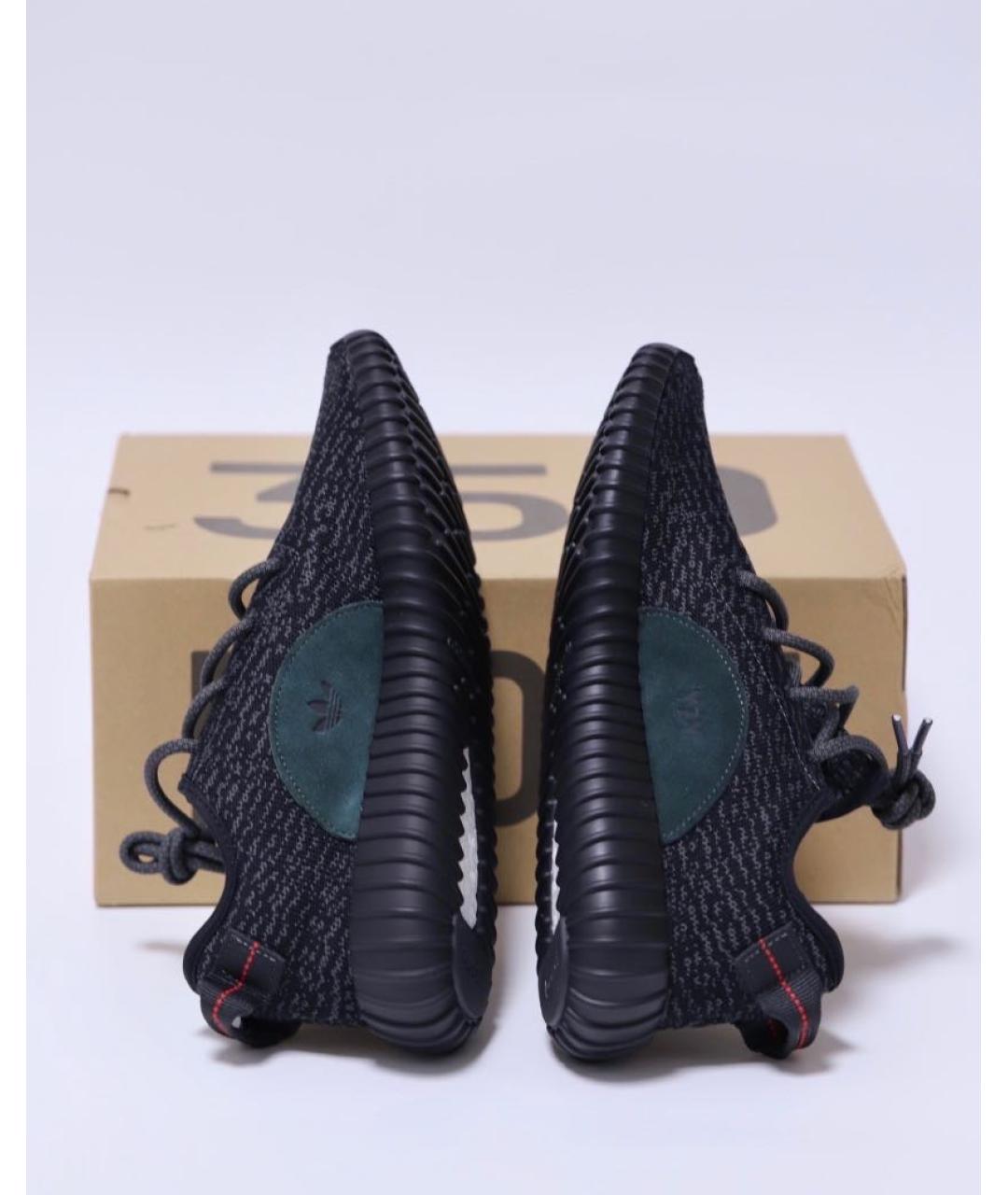 ADIDAS YEEZY Черные текстильные низкие кроссовки / кеды, фото 4