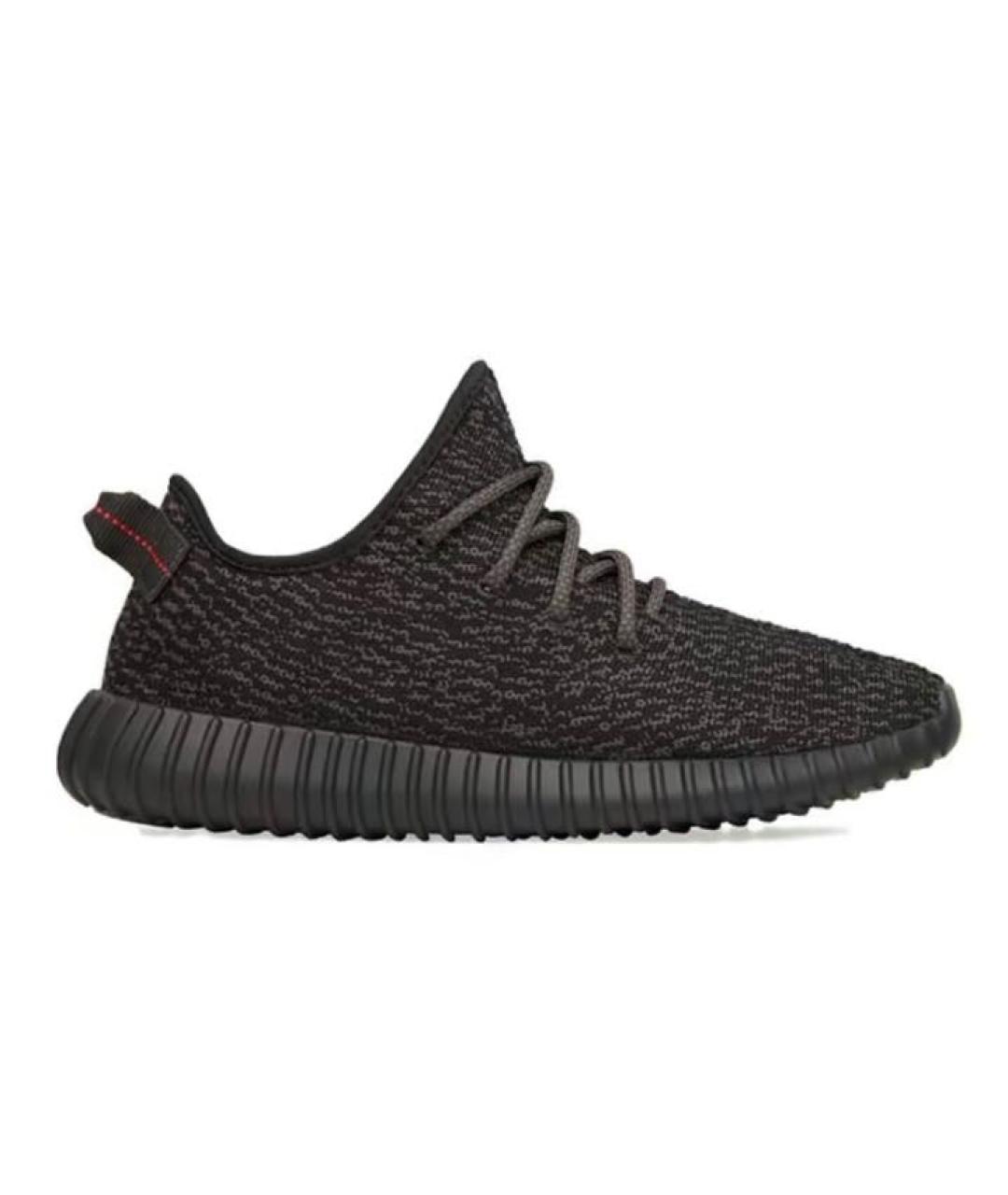 ADIDAS YEEZY Черные текстильные низкие кроссовки / кеды, фото 1