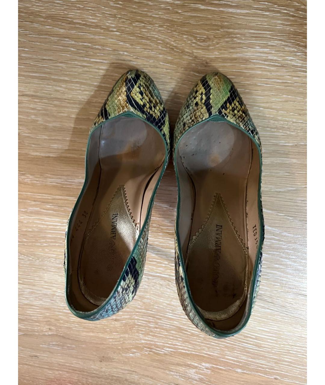 EMPORIO ARMANI Зеленые кожаные туфли, фото 3