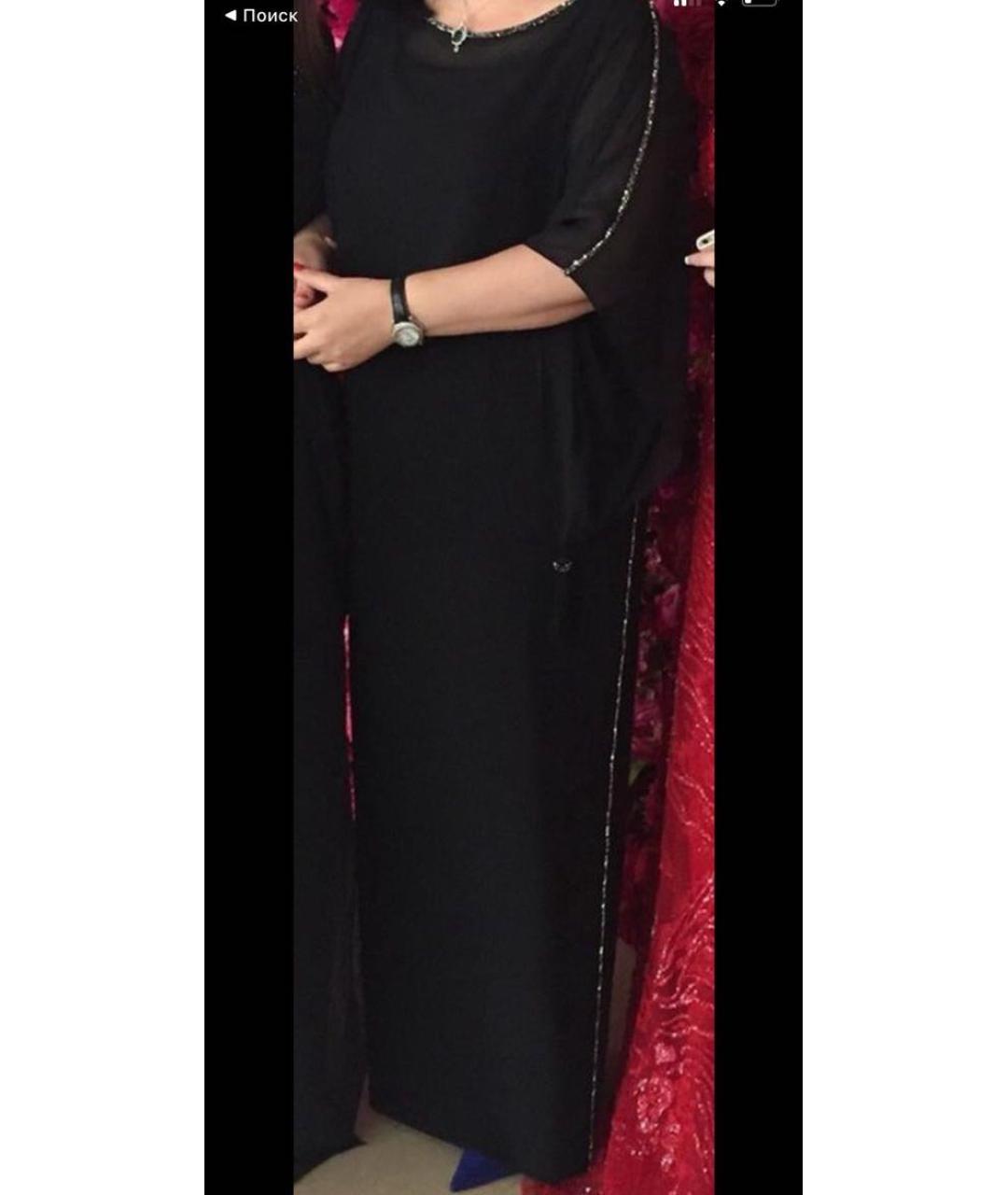 MARINA RINALDI Черное вискозное вечернее платье, фото 4