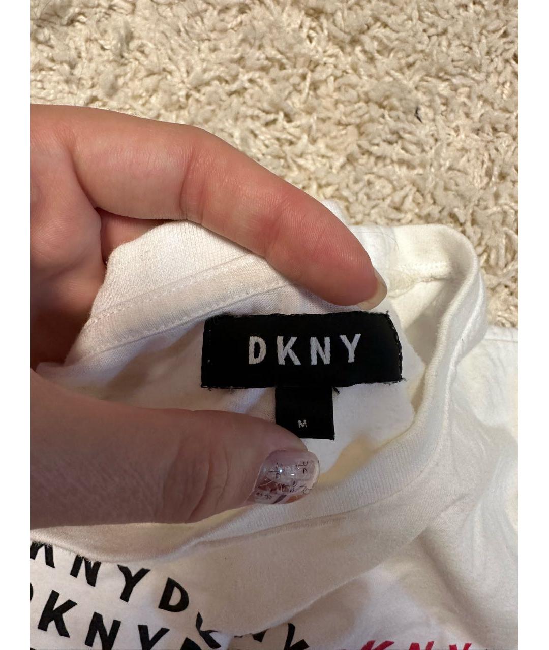 DKNY Белая атласная футболка, фото 3