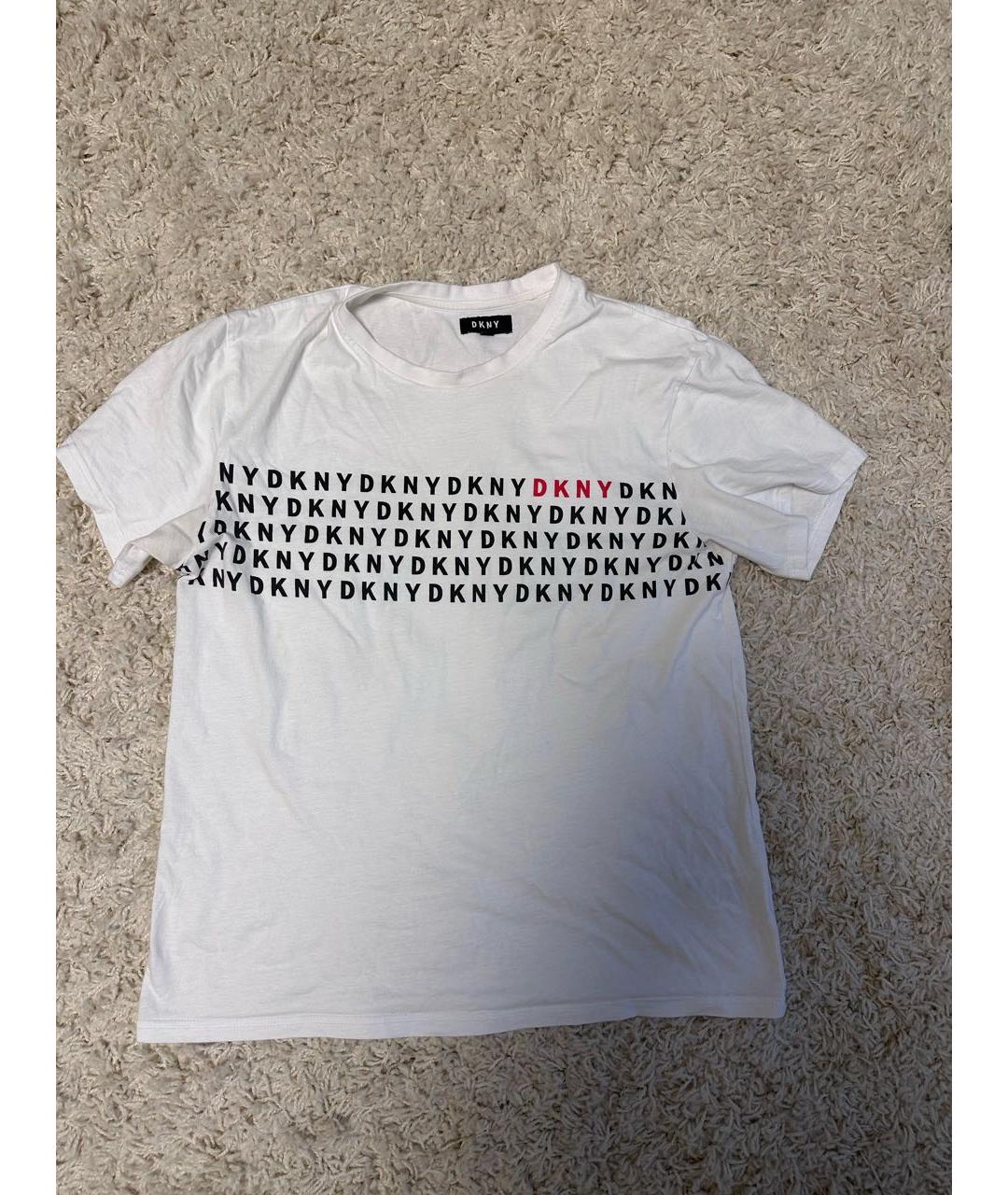 DKNY Белая атласная футболка, фото 5