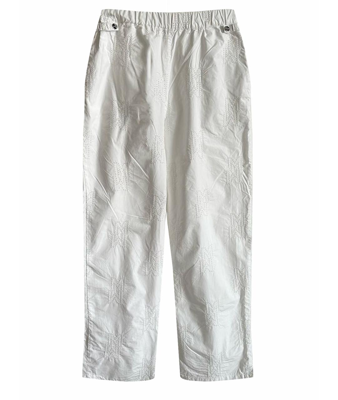 MAX&MOI Белые хлопковые прямые брюки, фото 1