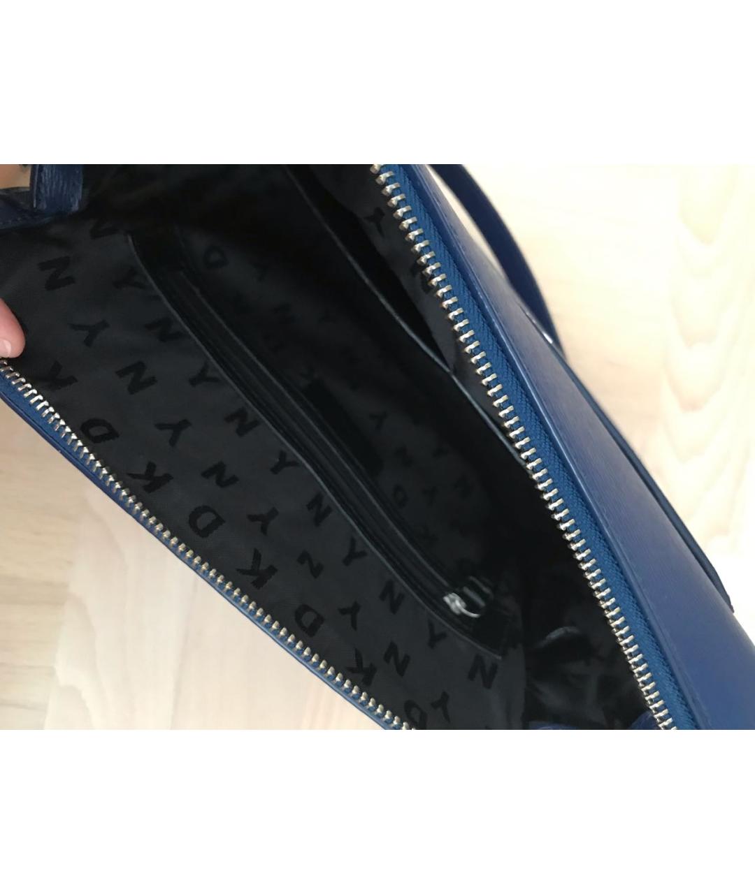 DKNY Синяя кожаная сумка через плечо, фото 2