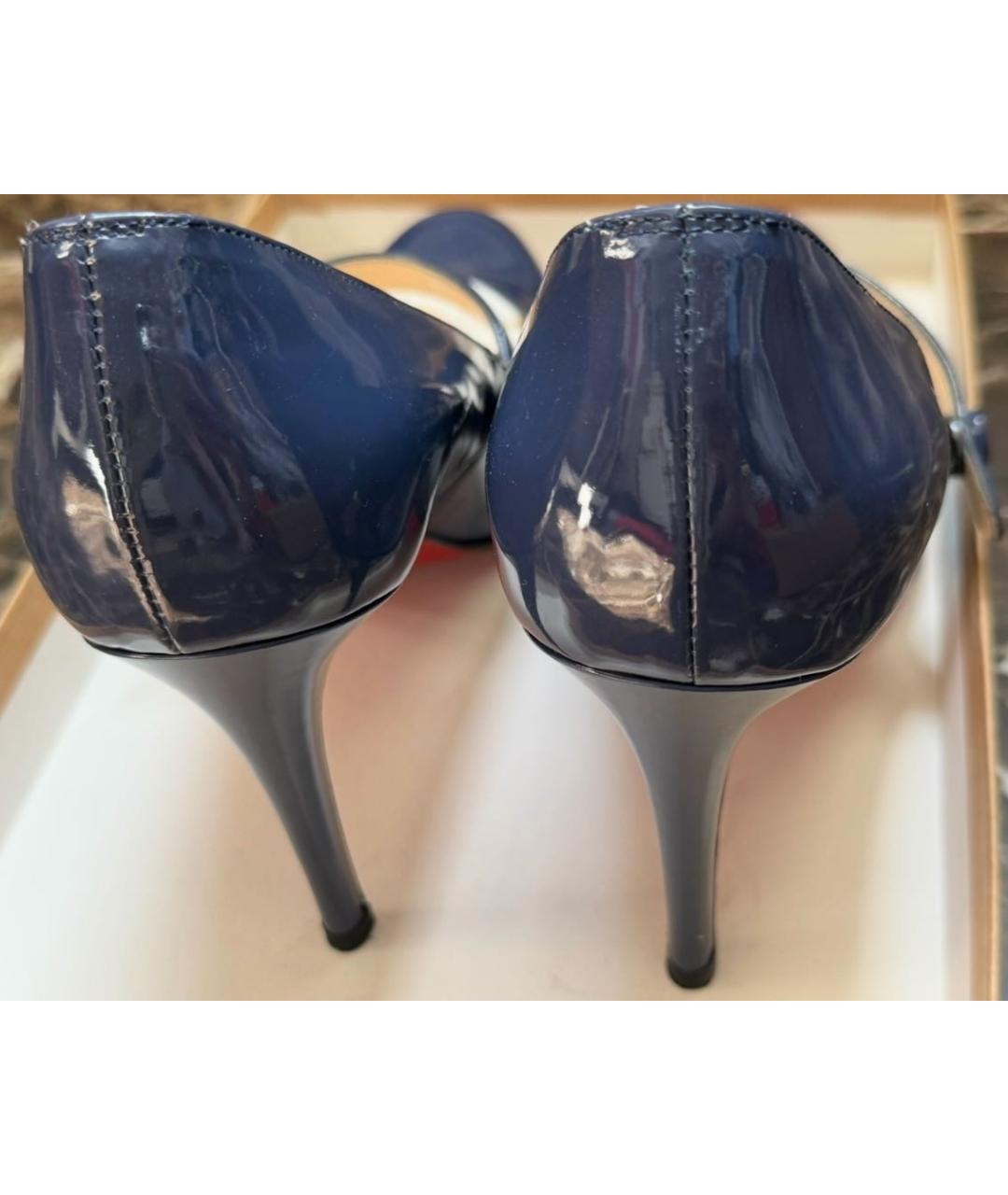 CHRISTIAN LOUBOUTIN Синие туфли из лакированной кожи, фото 3