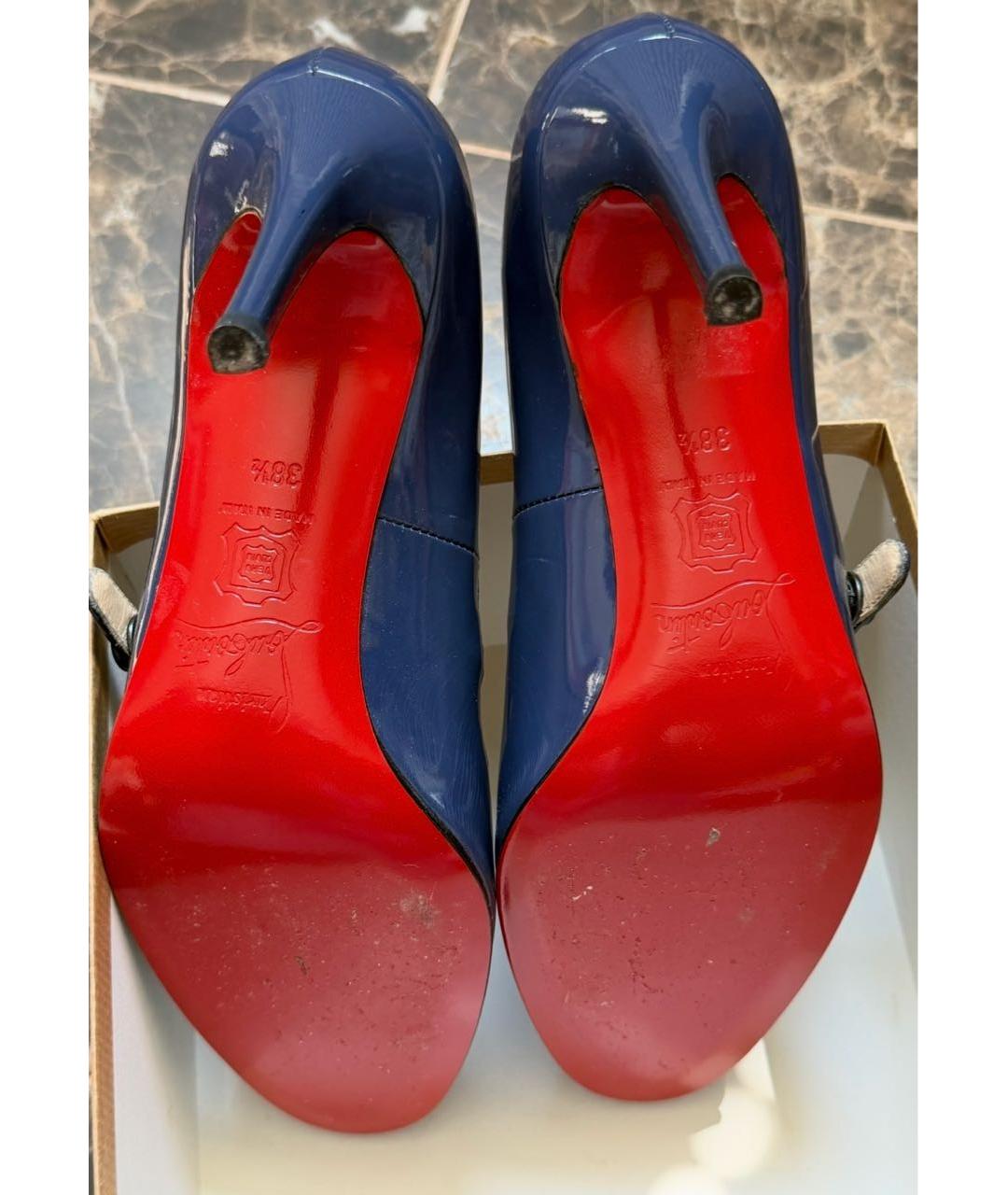 CHRISTIAN LOUBOUTIN Синие туфли из лакированной кожи, фото 6