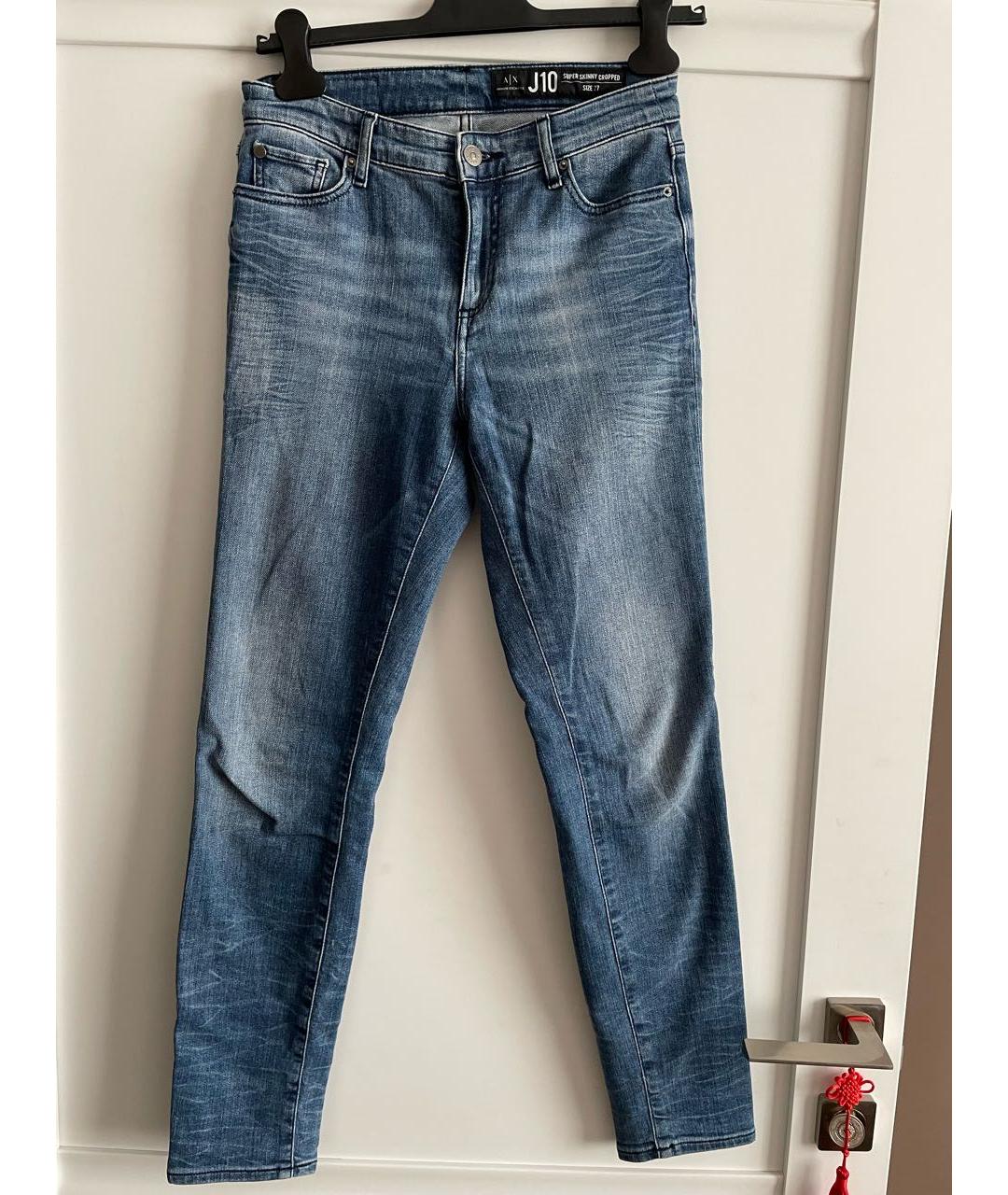 ARMANI EXCHANGE Синие хлопко-эластановые джинсы слим, фото 5