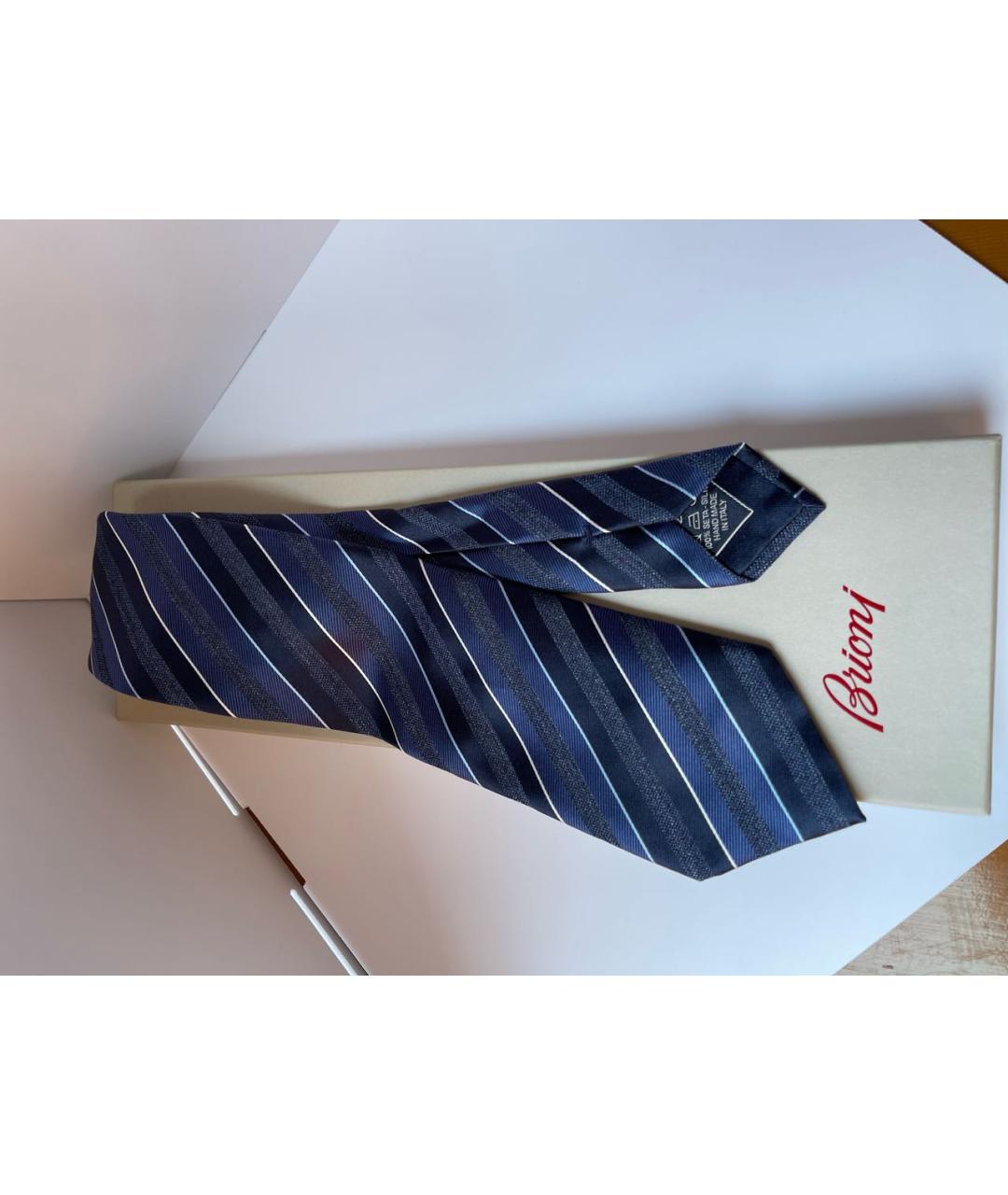 BRIONI Темно-синий шелковый галстук, фото 8