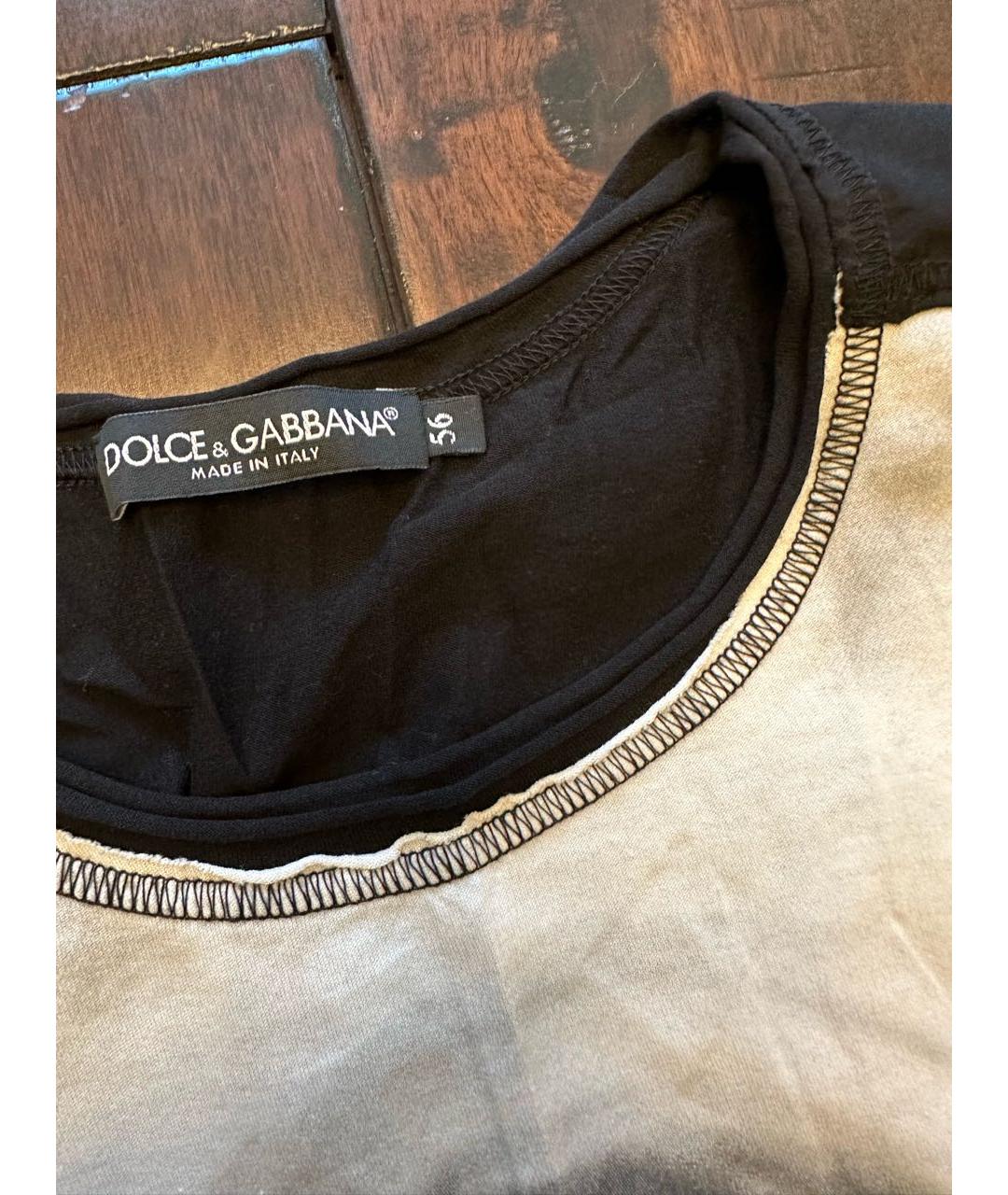 DOLCE&GABBANA Черная хлопковая футболка, фото 2