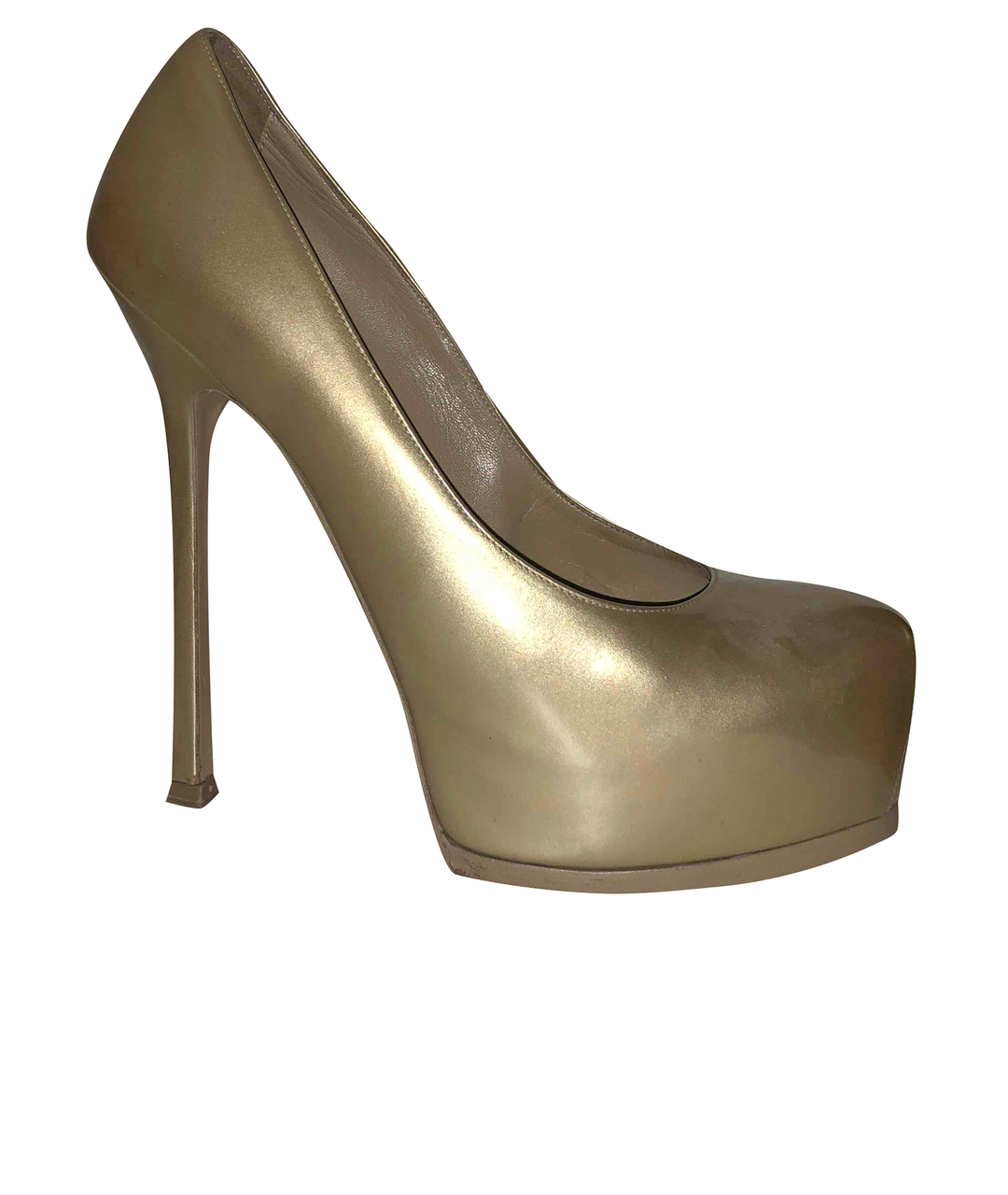 YVES SAINT LAURENT VINTAGE Золотые кожаные туфли, фото 1