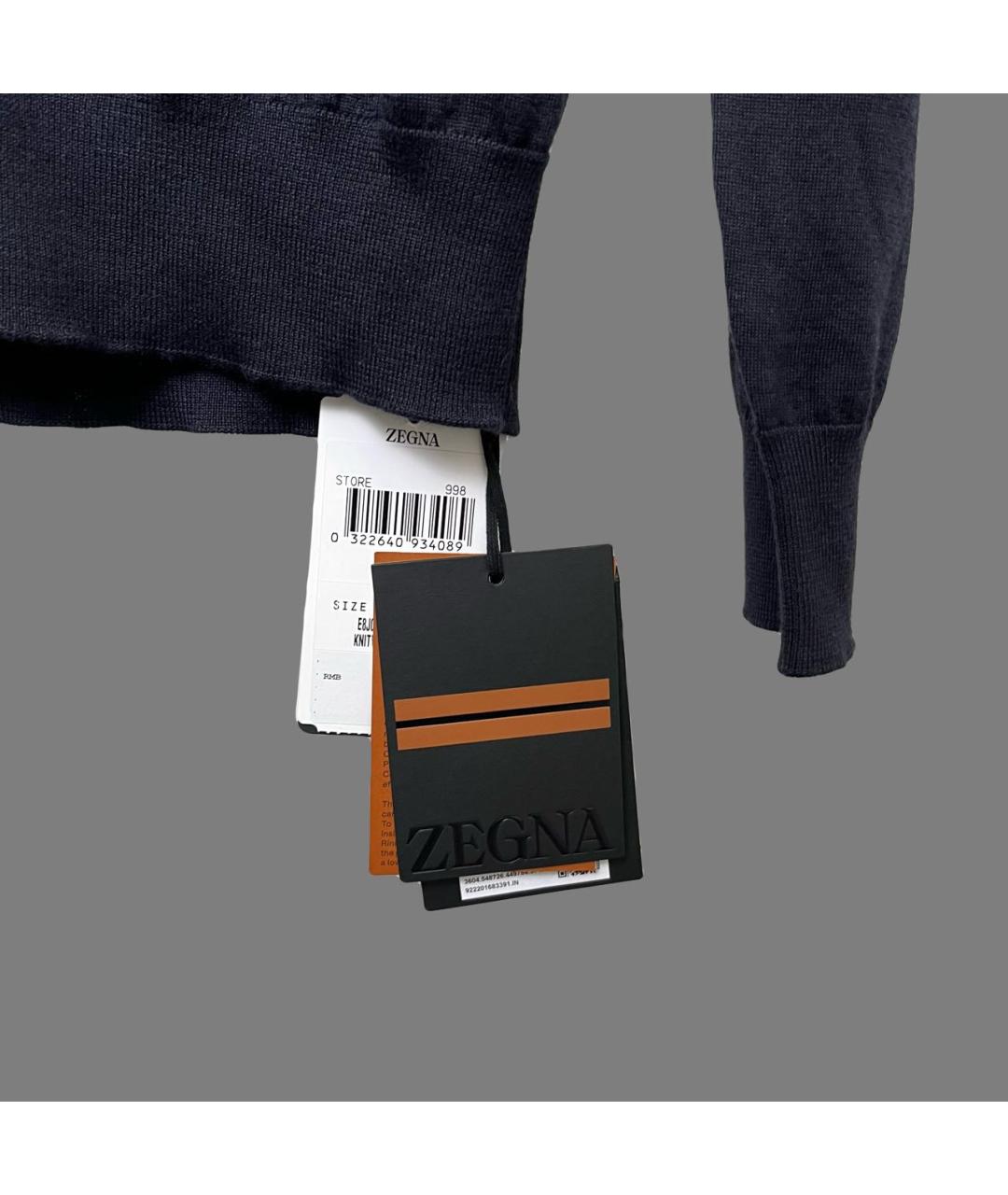 ZEGNA SPORT Темно-синее поло с длинным рукавом, фото 2