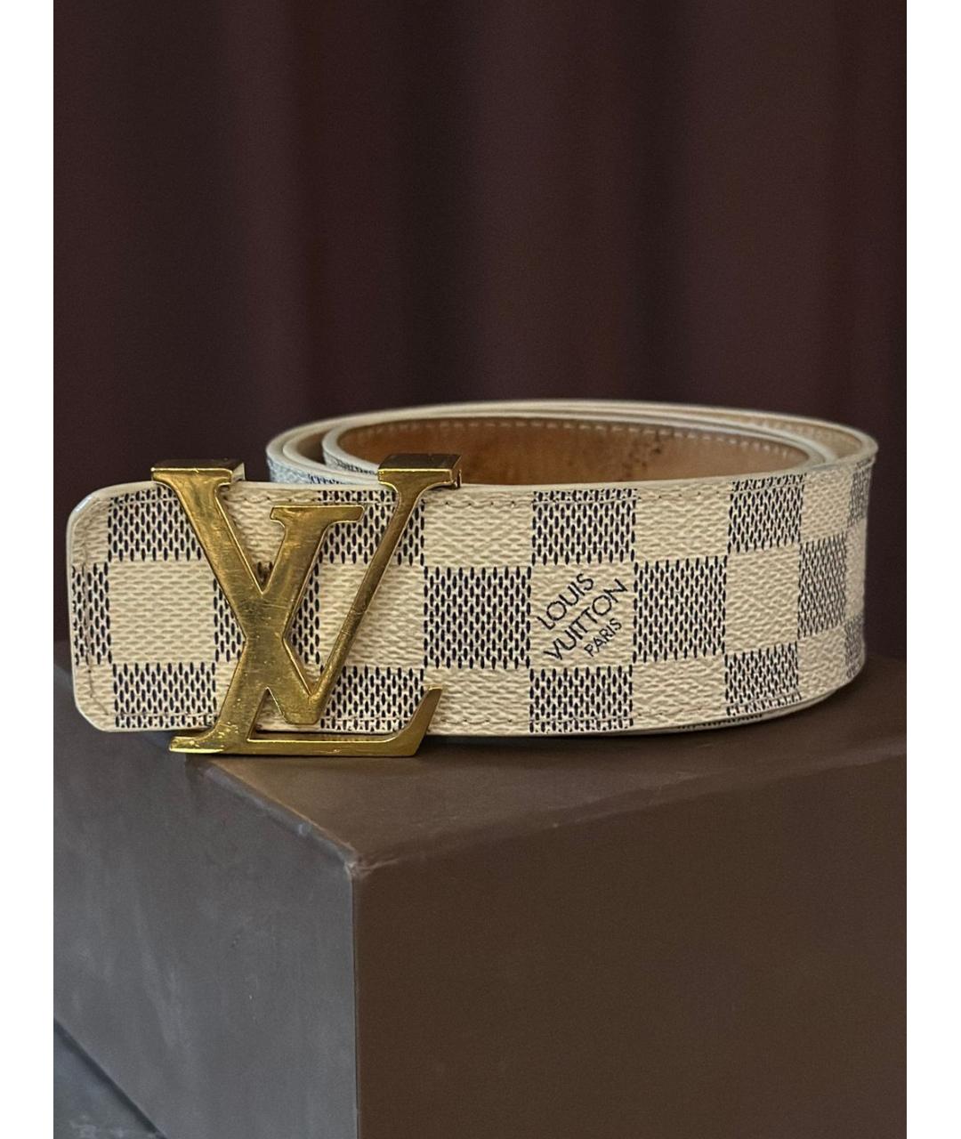 LOUIS VUITTON Белый кожаный ремень, фото 5