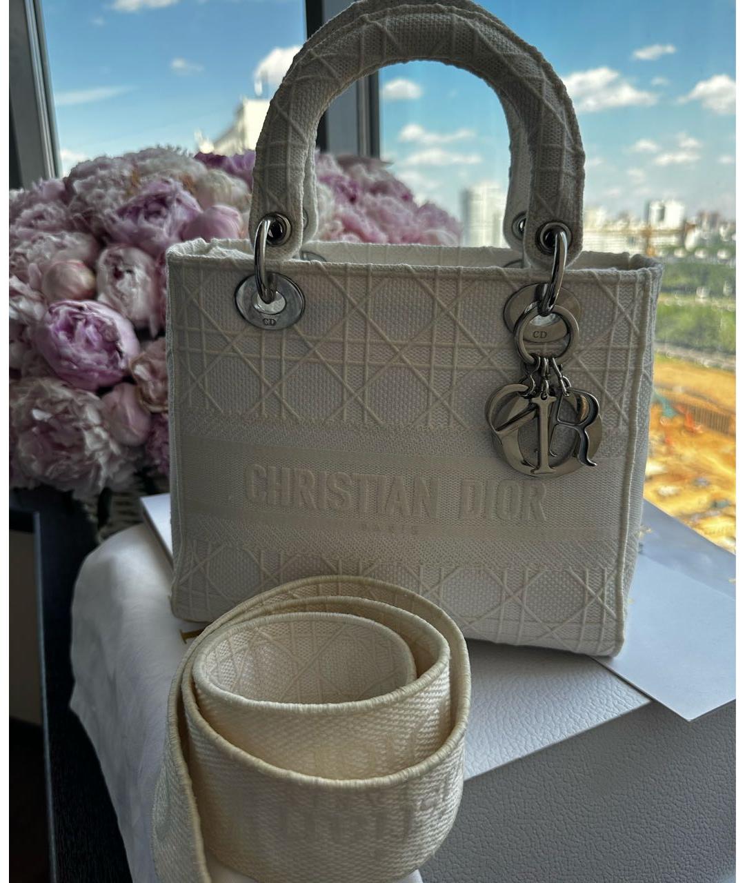 CHRISTIAN DIOR Тканевая сумка с короткими ручками, фото 2