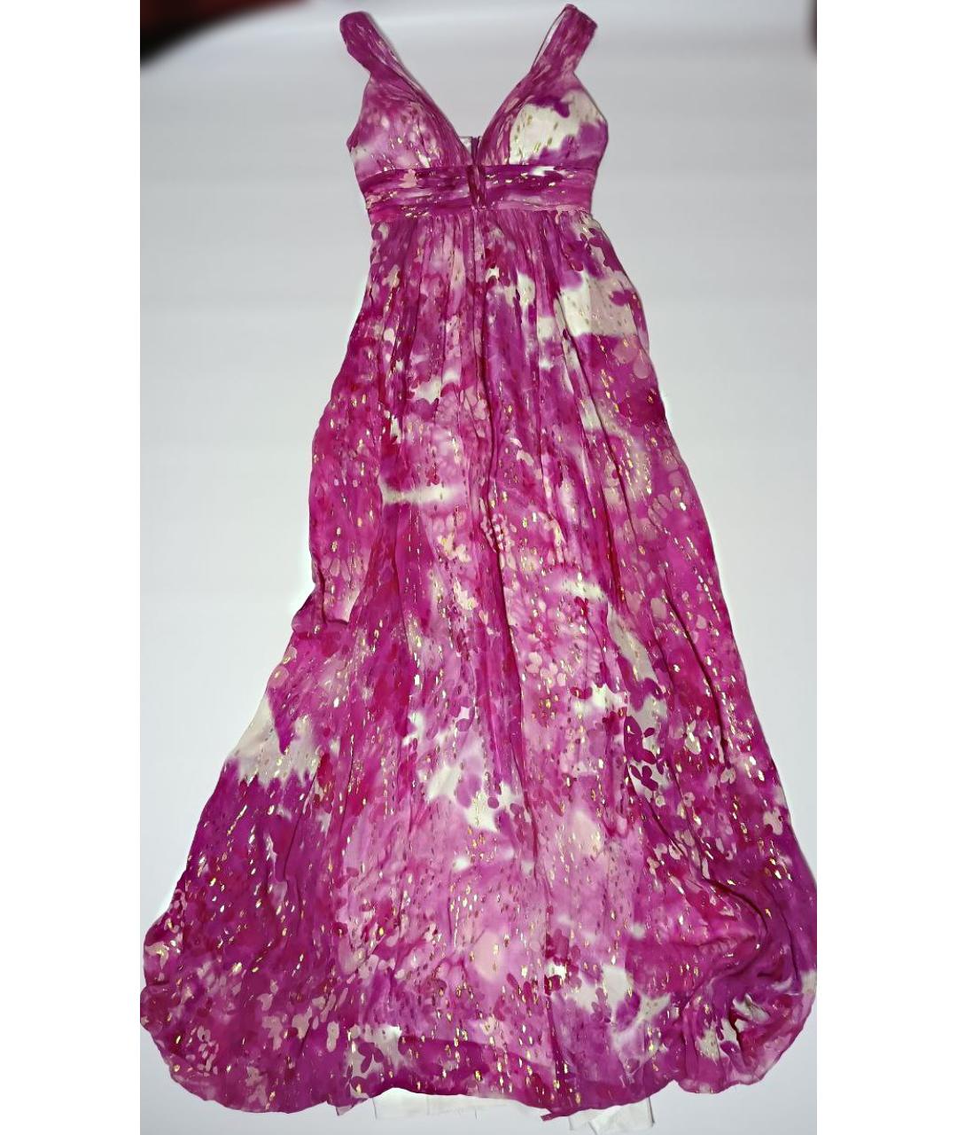 AIDAN MATTOX Розовое шелковое вечернее платье, фото 6