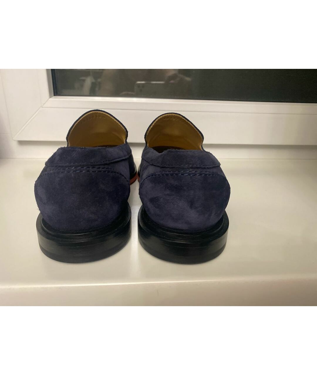 HERMES PRE-OWNED Темно-синие замшевые туфли, фото 4