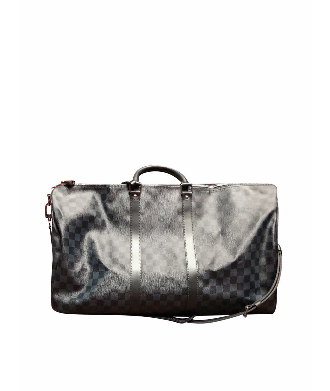 LOUIS VUITTON PRE-OWNED Антрацитовая кожаная дорожная/спортивная сумка, фото 1