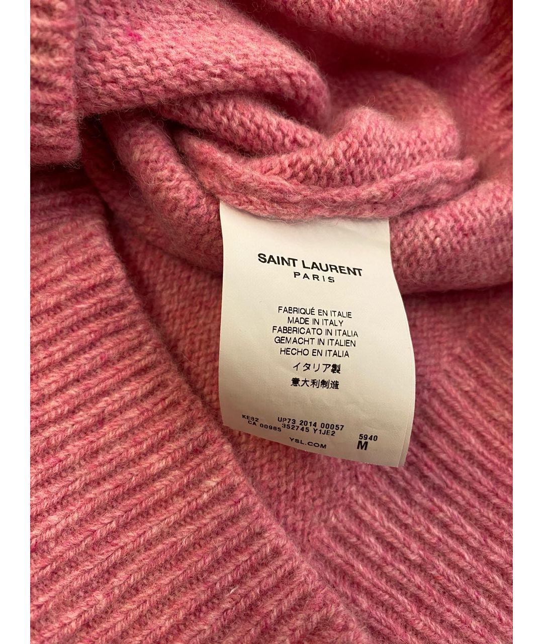 SAINT LAURENT Розовый шерстяной джемпер / свитер, фото 4
