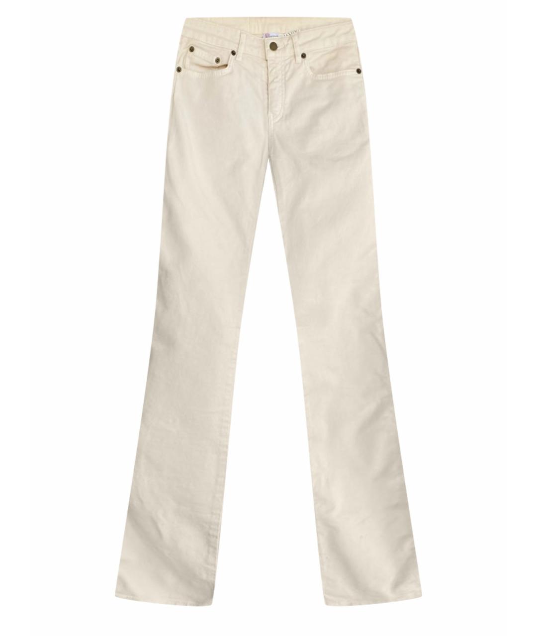 RED VALENTINO Бежевые хлопко-эластановые джинсы слим, фото 1