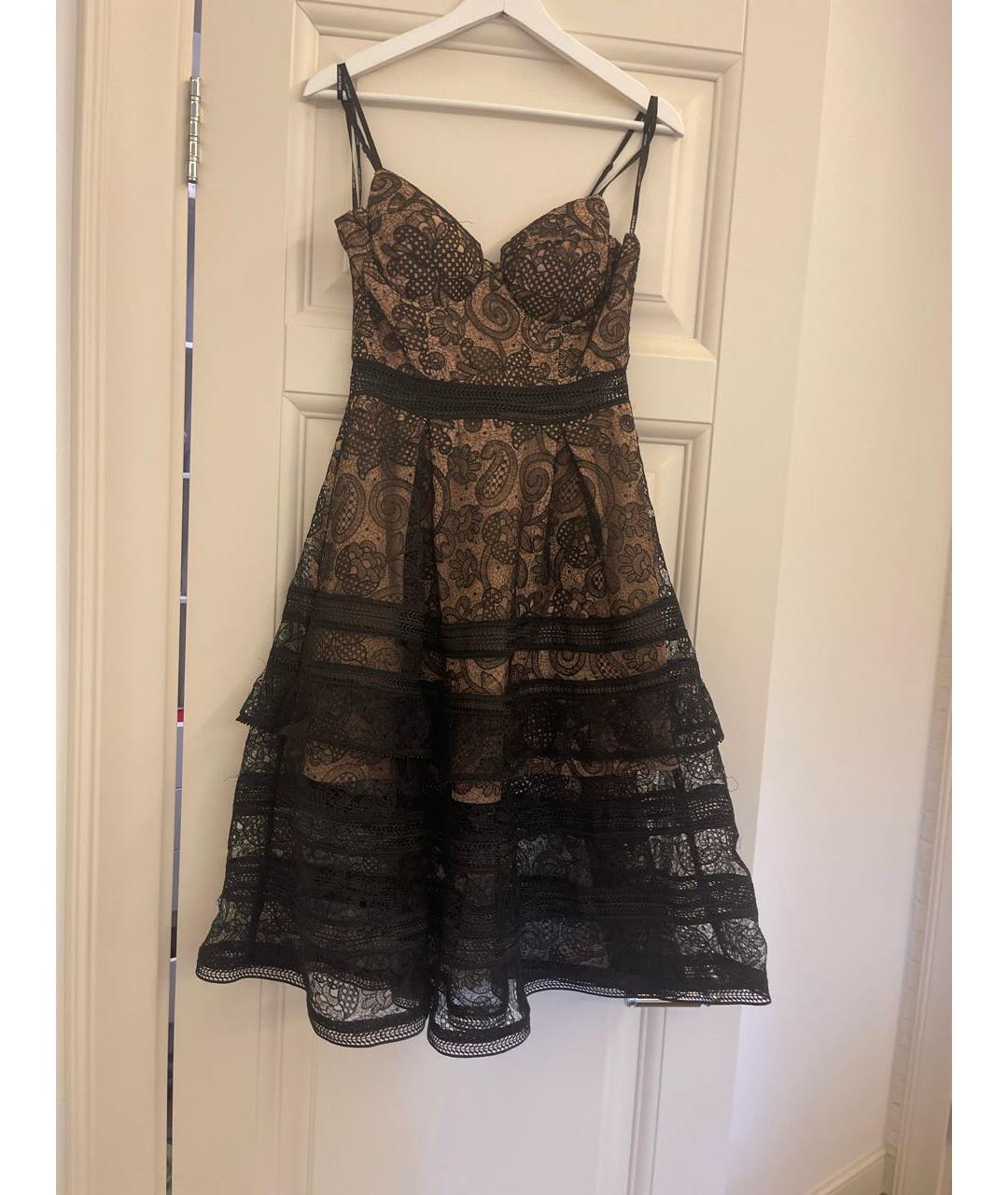 SELF-PORTRAIT Черное полиэстеровое коктейльное платье, фото 6