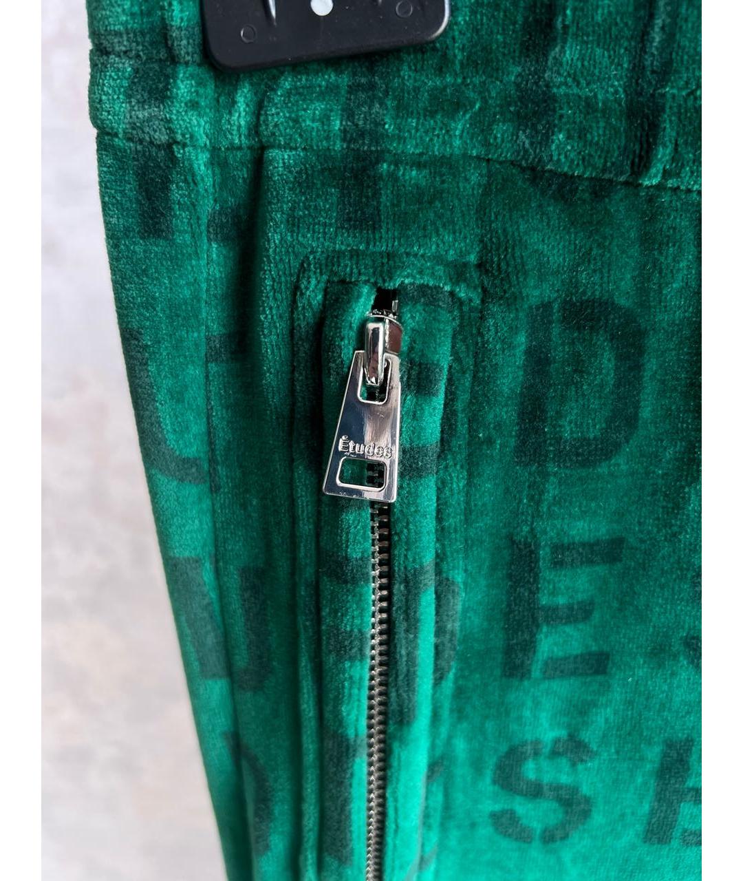 ETUDES Зеленые хлопко-эластановые повседневные брюки, фото 5