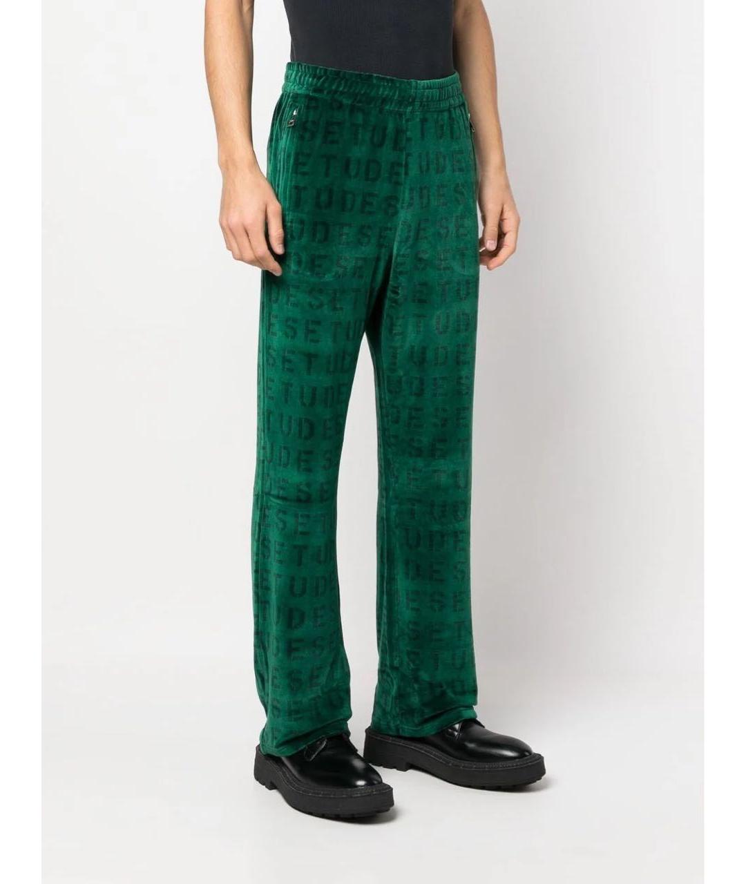 ETUDES Зеленые хлопко-эластановые повседневные брюки, фото 6
