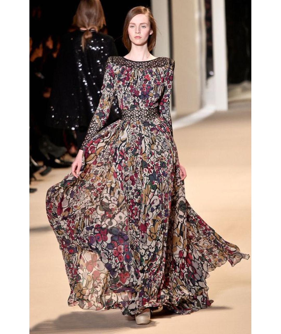 ELIE SAAB Мульти шелковое вечернее платье, фото 5