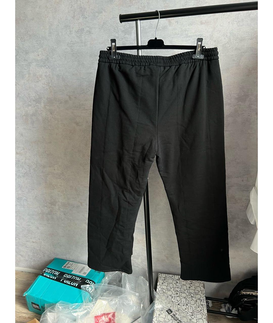 424 Черные хлопковые повседневные брюки, фото 2