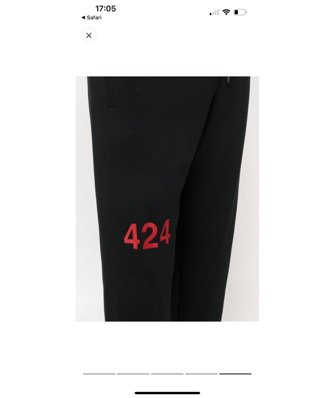 424 Черные хлопковые повседневные брюки, фото 7