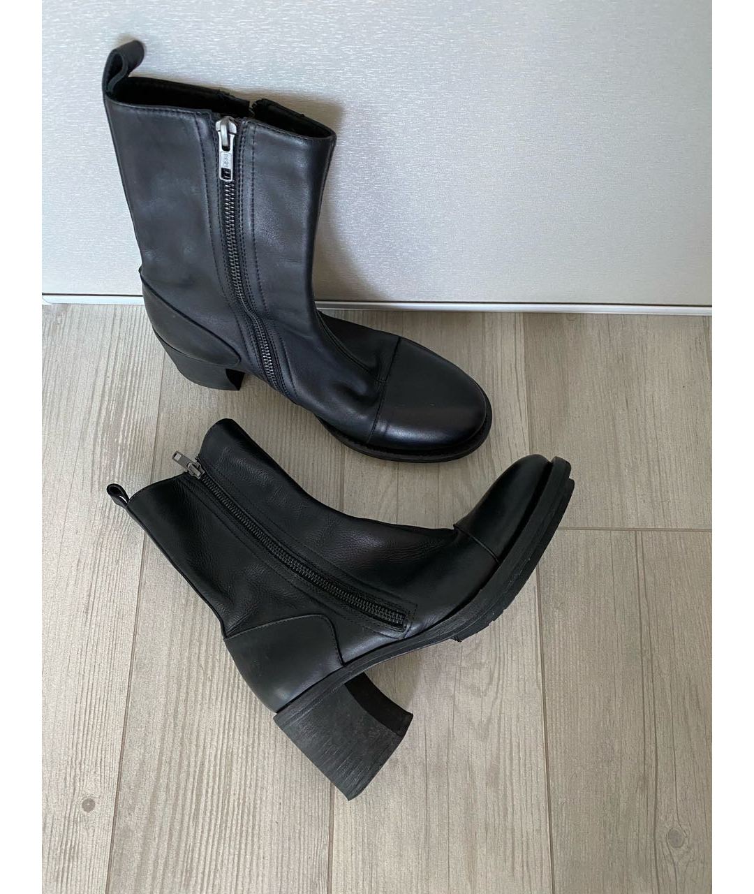 ANN DEMEULEMEESTER Черные кожаные ботинки, фото 6