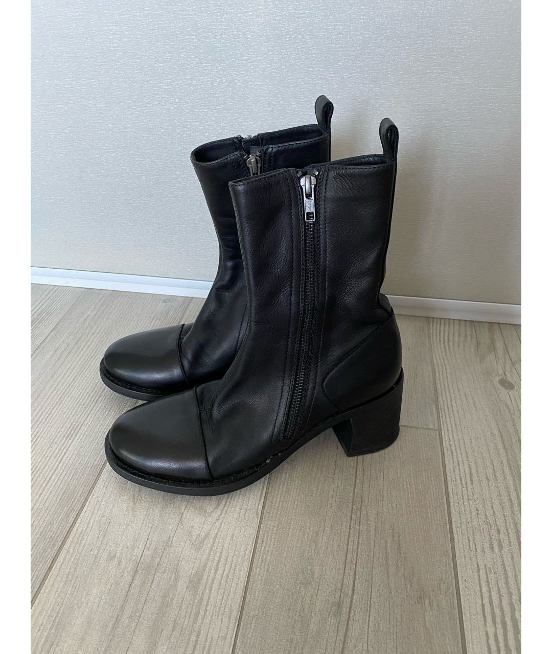 ANN DEMEULEMEESTER Черные кожаные ботинки, фото 5