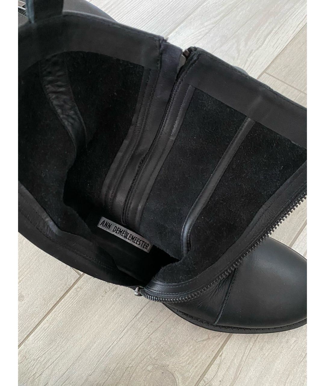 ANN DEMEULEMEESTER Черные кожаные ботинки, фото 7