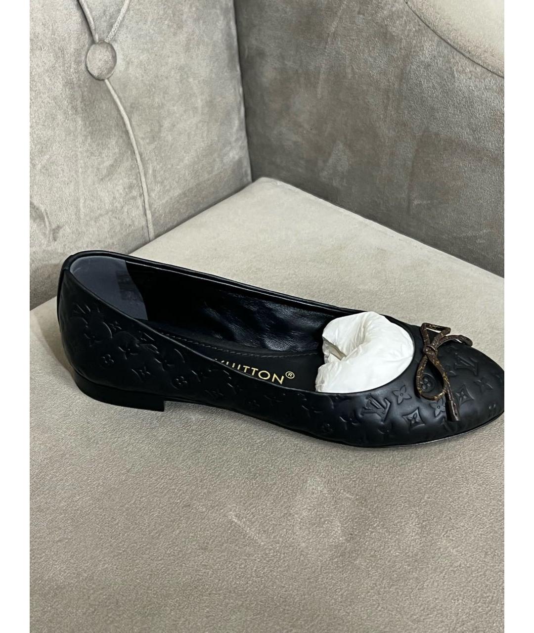 LOUIS VUITTON Черные кожаные балетки, фото 8