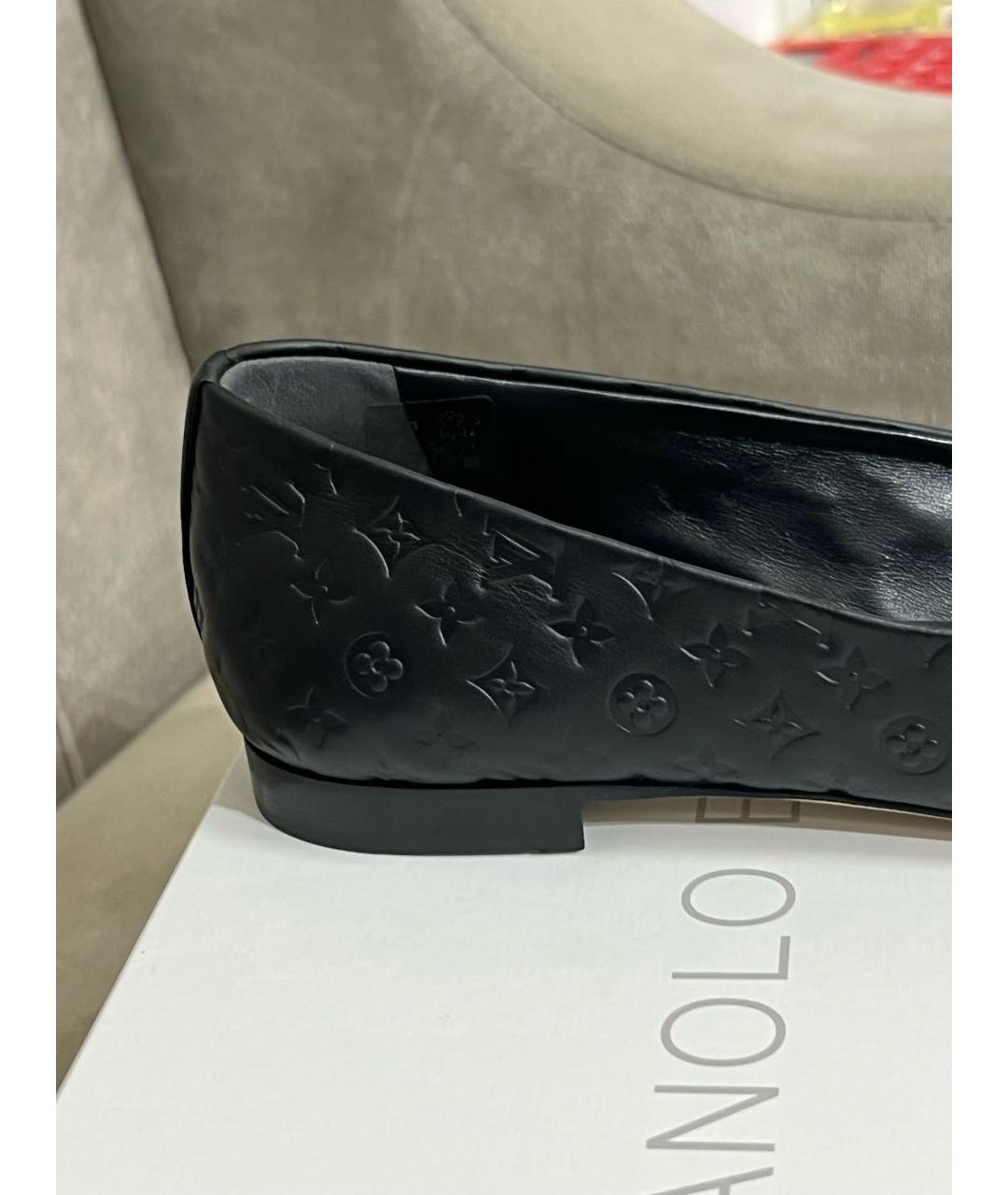 LOUIS VUITTON Черные кожаные балетки, фото 5