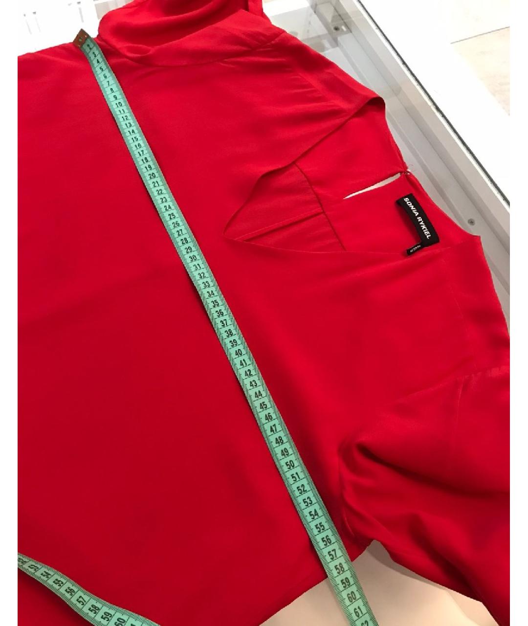 SONIA RYKIEL Красная шелковая блузы, фото 6
