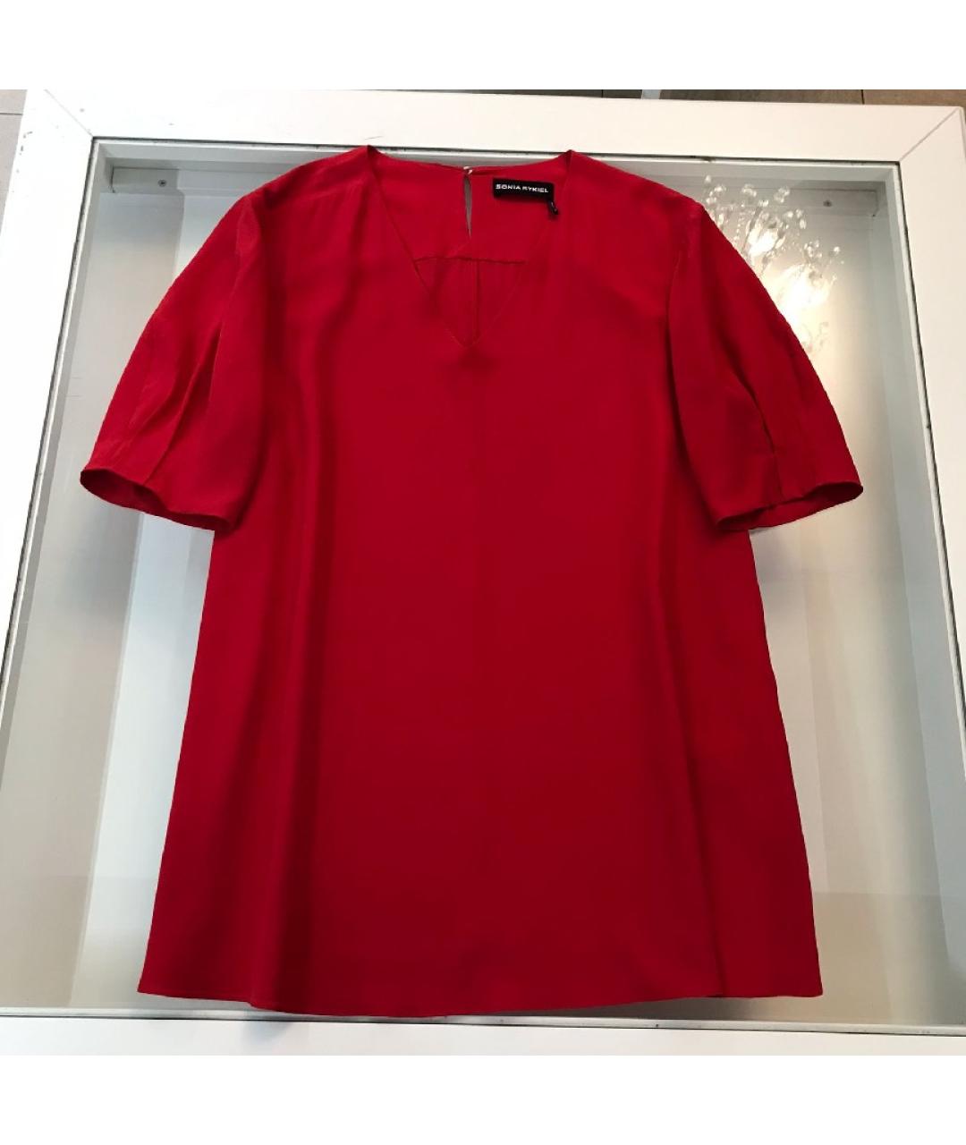 SONIA RYKIEL Красная шелковая блузы, фото 10