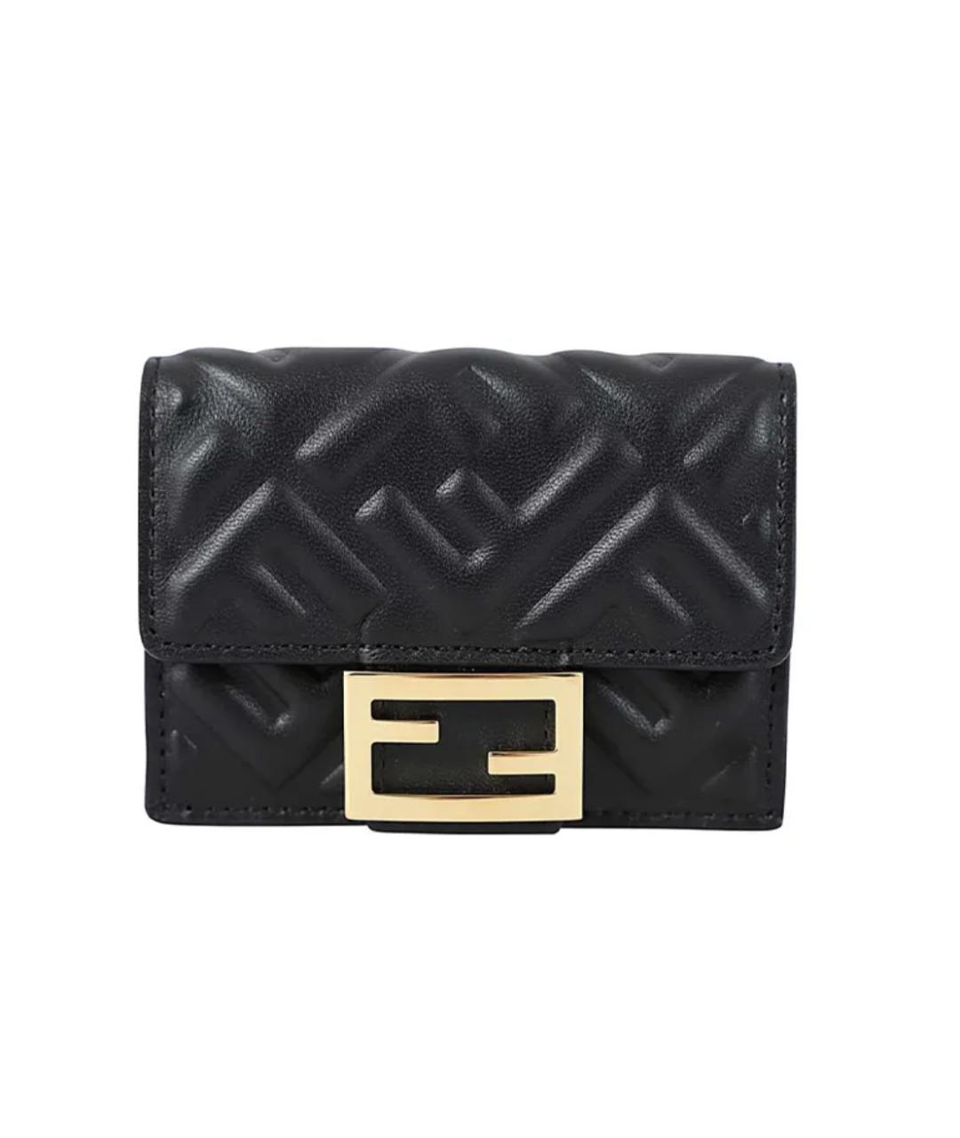 FENDI Черный кожаный кошелек, фото 1
