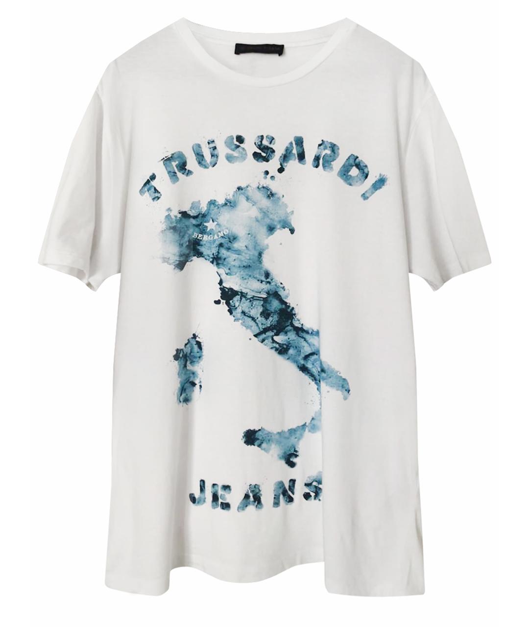 TRUSSARDI JEANS Белая хлопковая футболка, фото 1