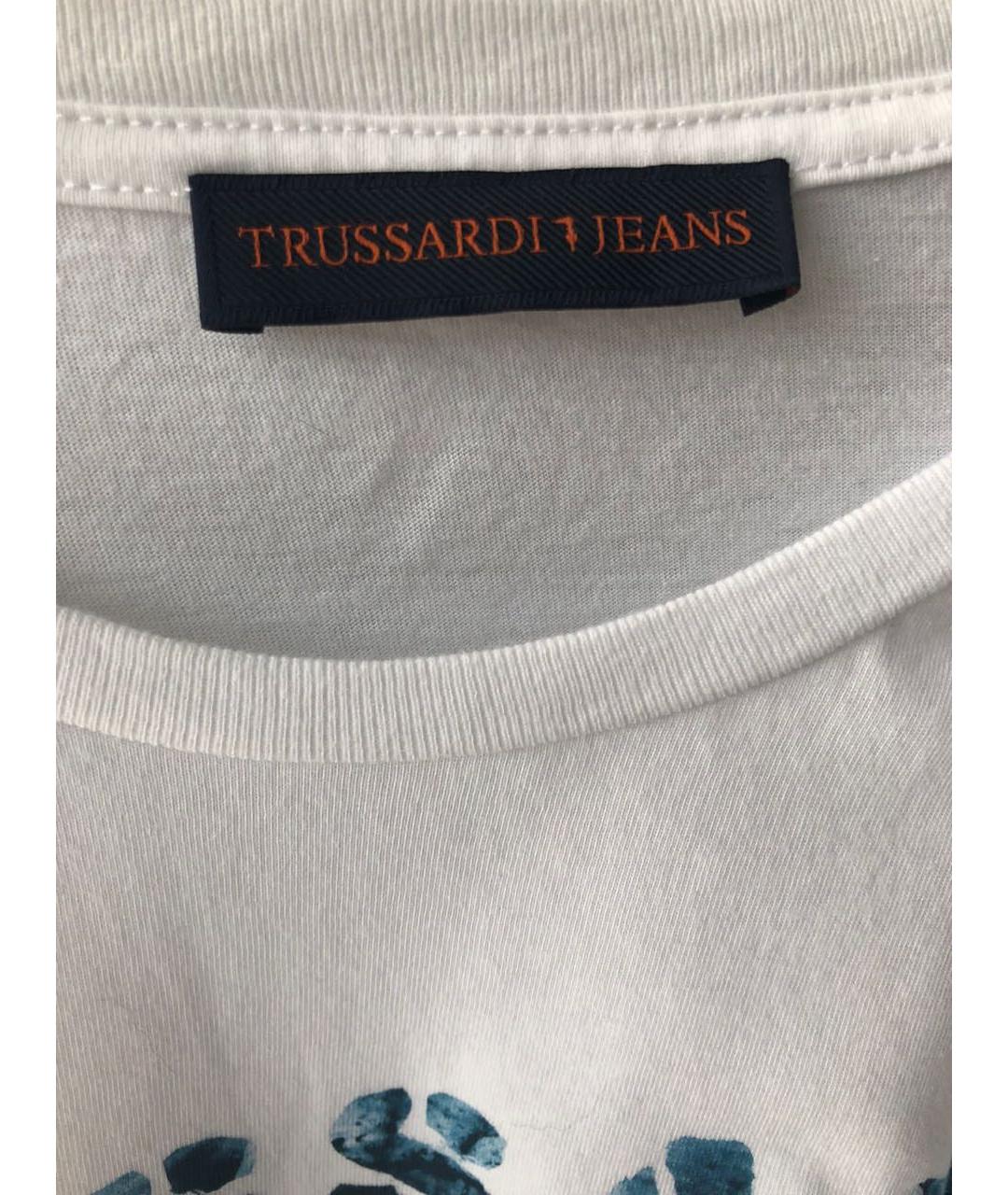 TRUSSARDI JEANS Белая хлопковая футболка, фото 7