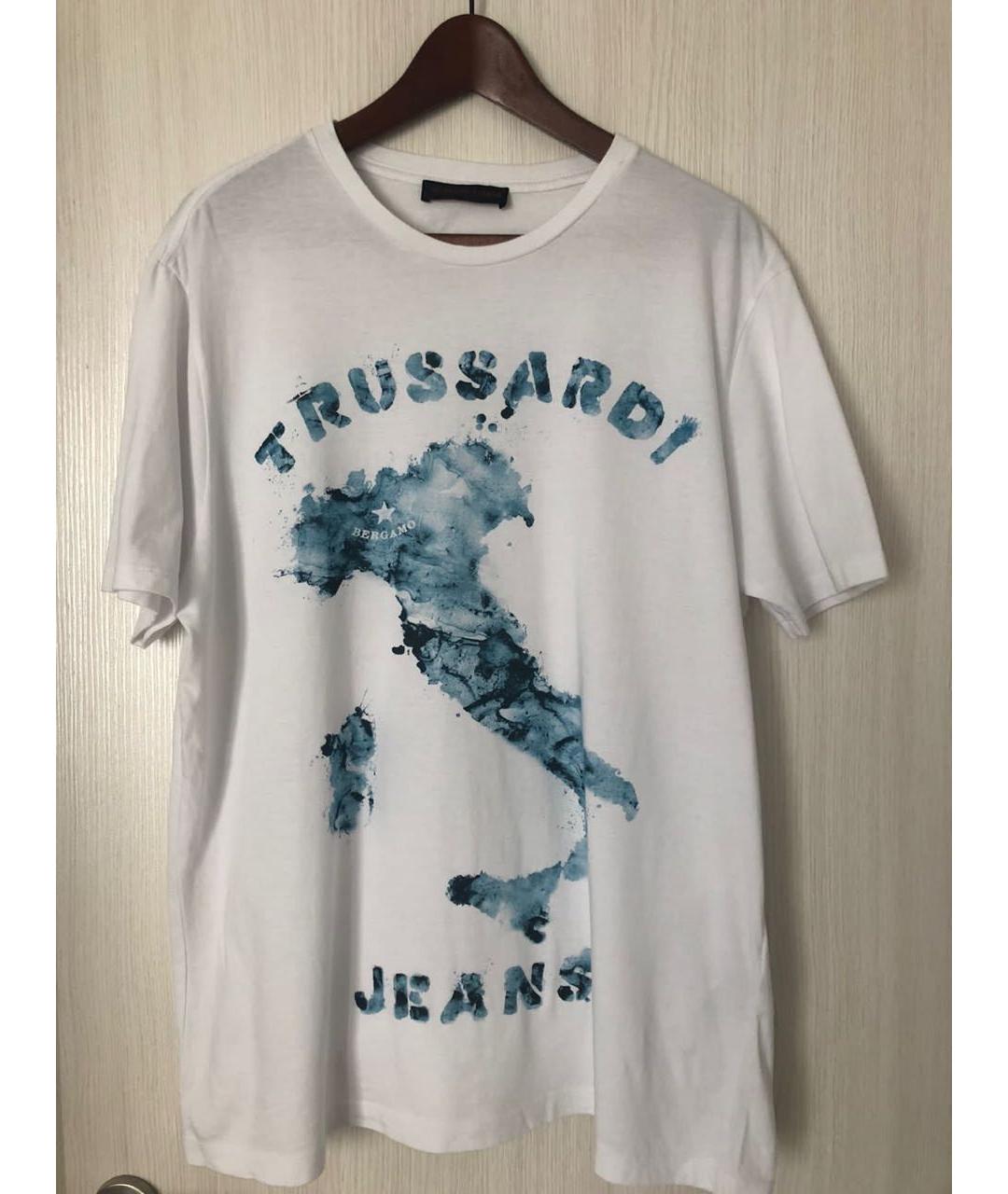 TRUSSARDI JEANS Белая хлопковая футболка, фото 8