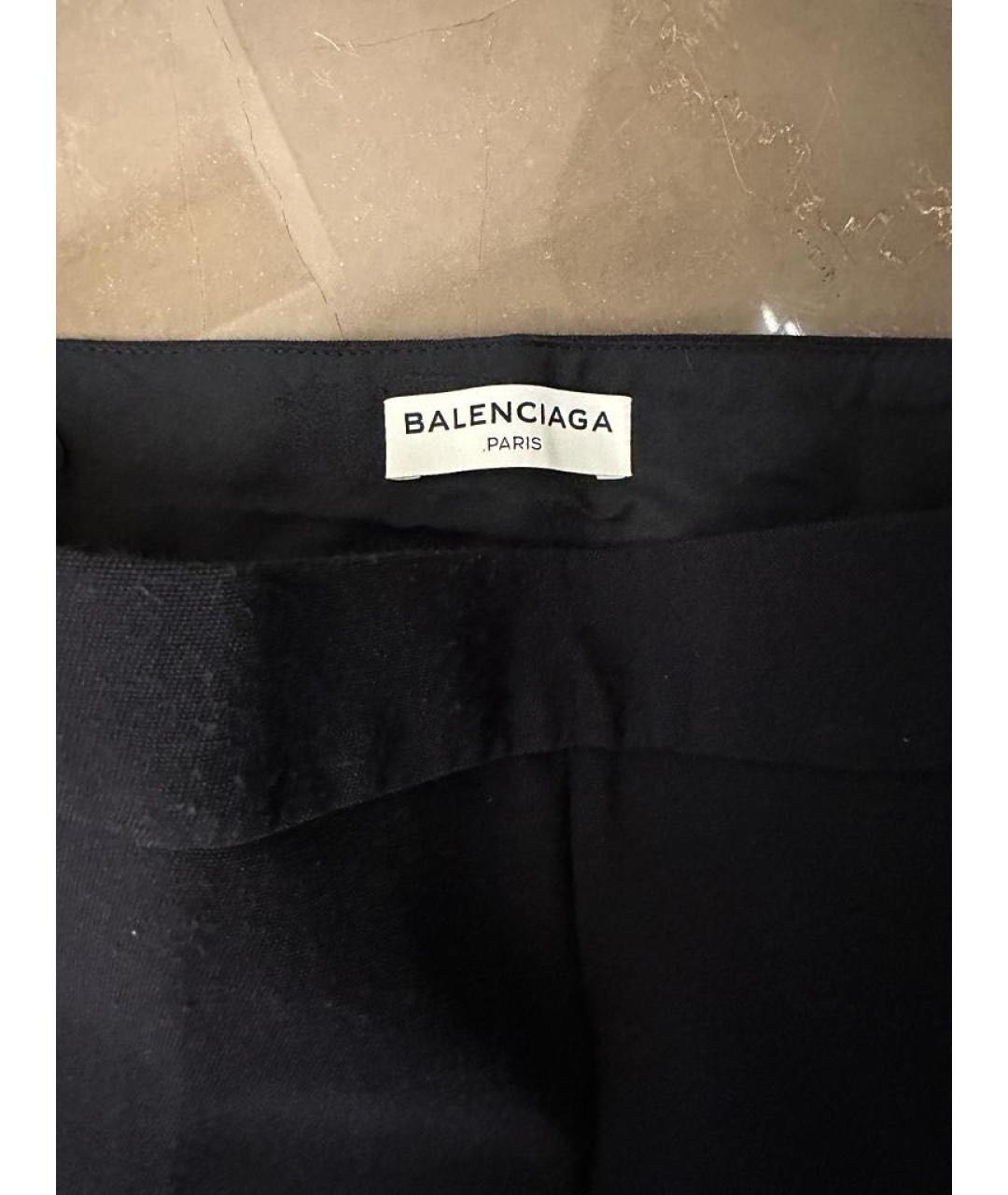 BALENCIAGA Черные полиамидовые прямые брюки, фото 3