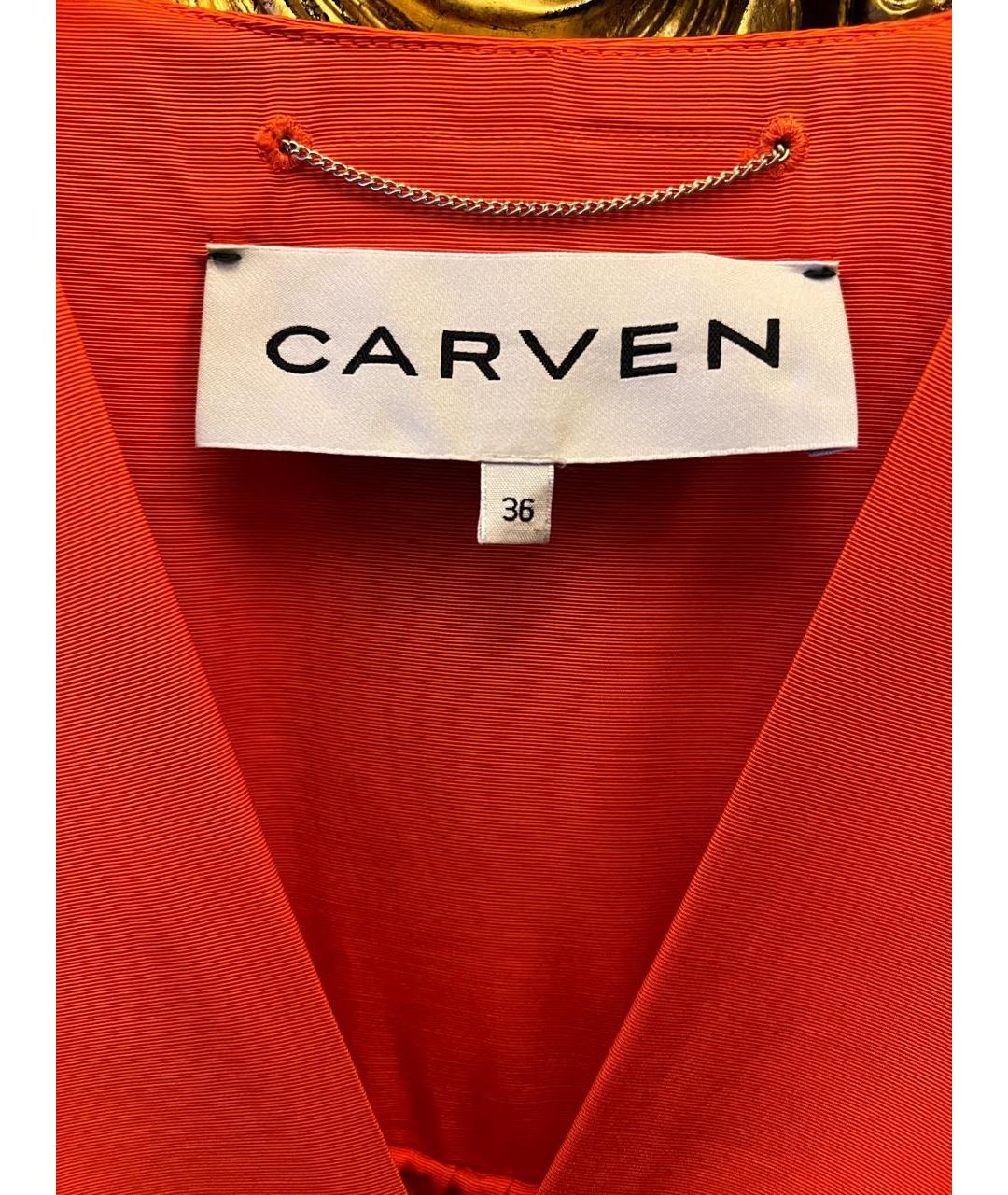 CARVEN Оранжевое вискозное повседневное платье, фото 3