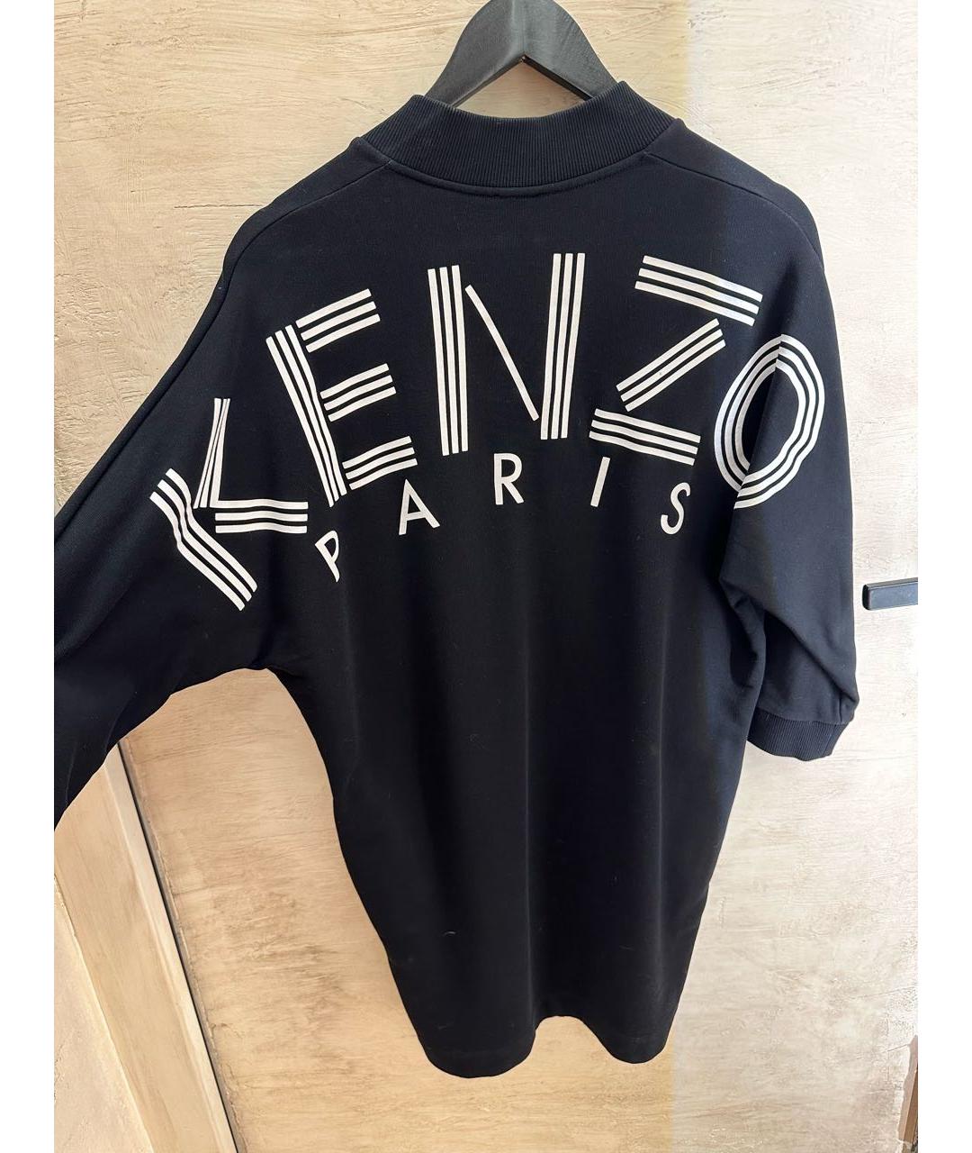 KENZO Черное хлопковое повседневное платье, фото 4