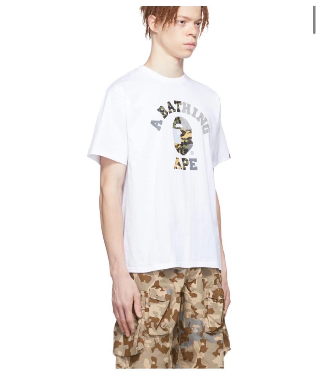 A BATHING APE Белая хлопковая футболка, фото 3