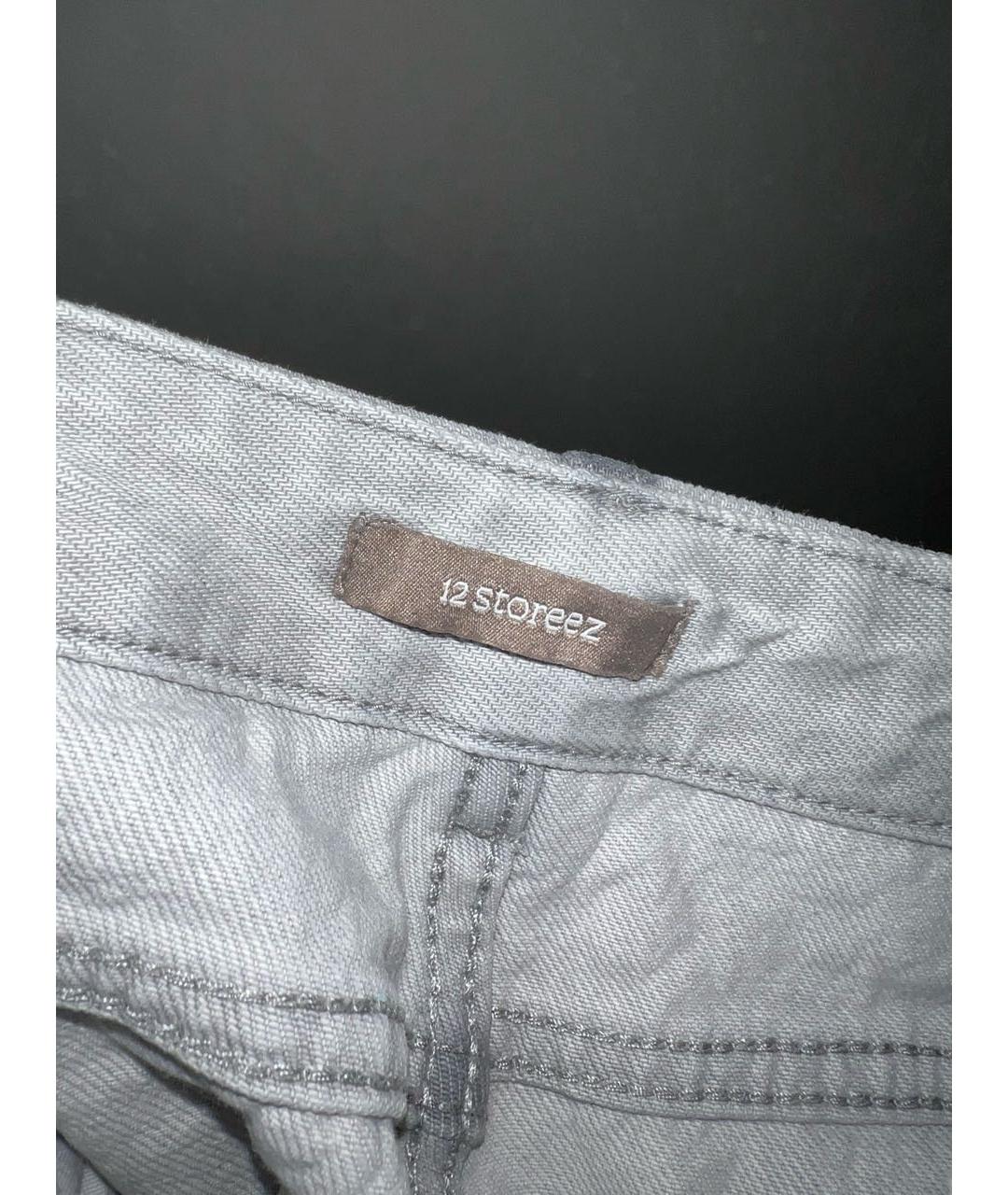 12 STOREEZ Серые хлопковые прямые джинсы, фото 5