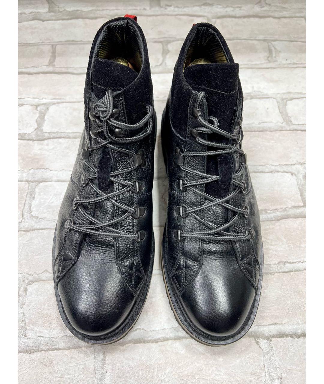 KITON Черные кожаные высокие ботинки, фото 2