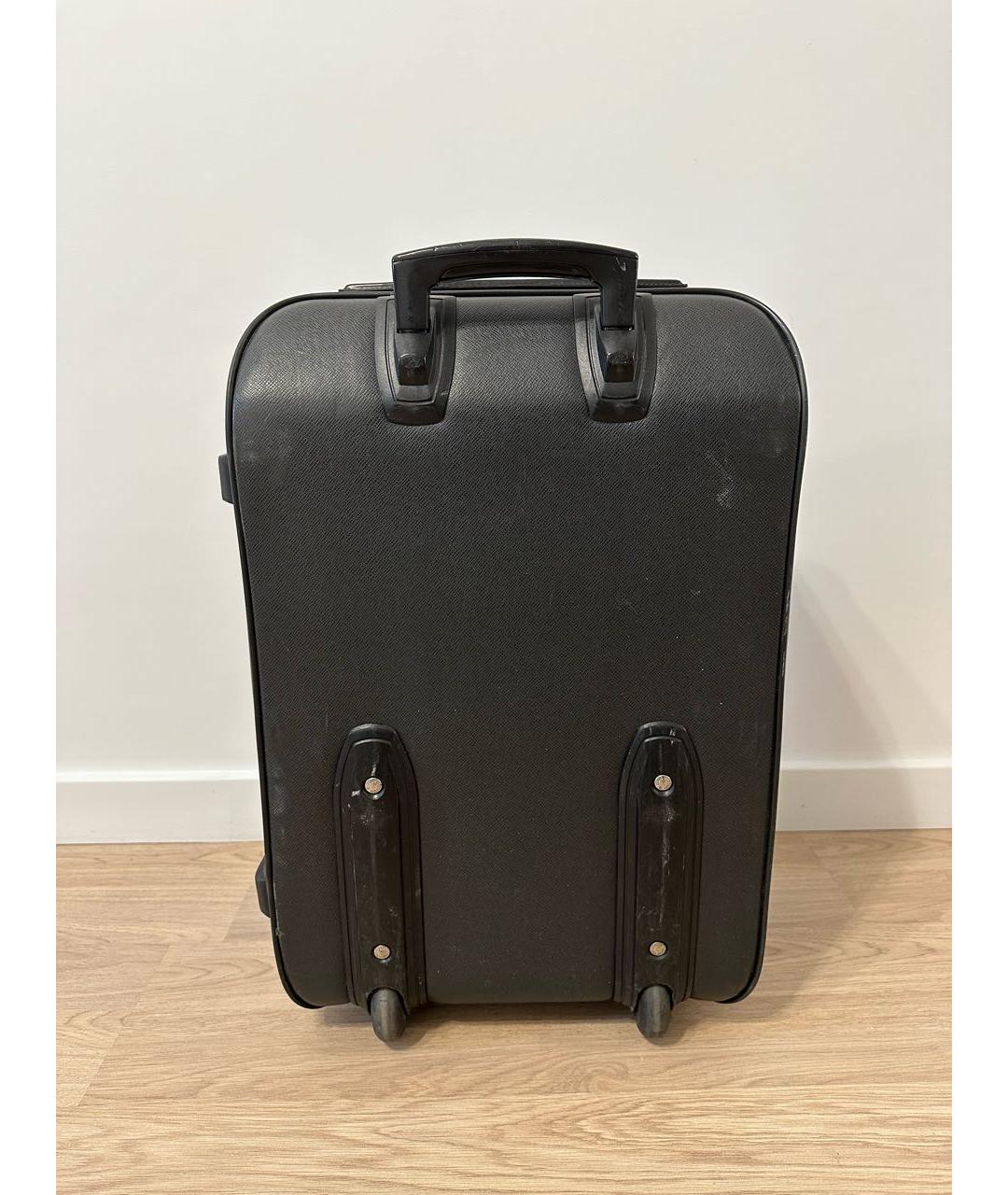 LOUIS VUITTON Черный кожаный чемодан, фото 2