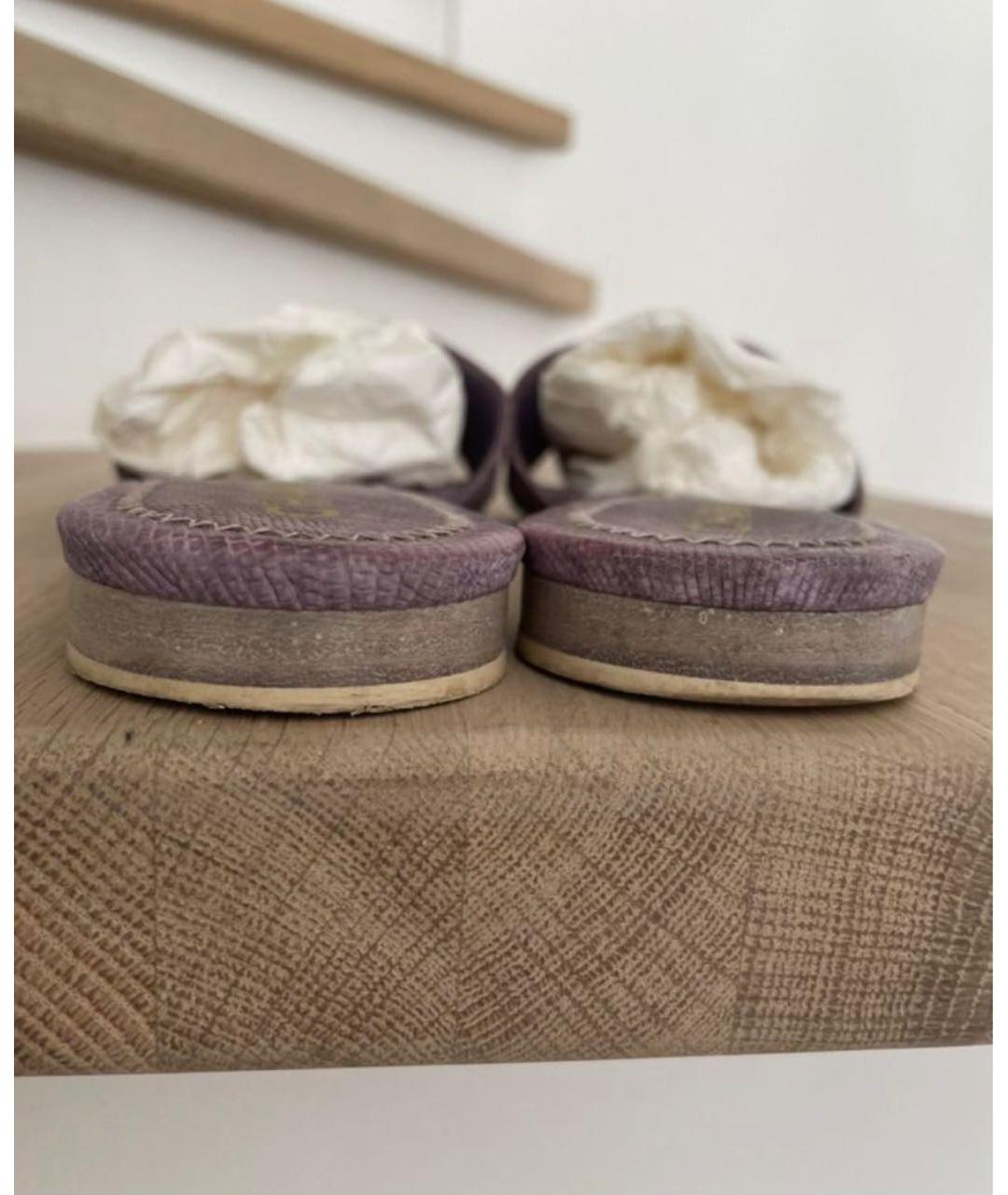 CHANEL Фиолетовые шлепанцы, фото 4
