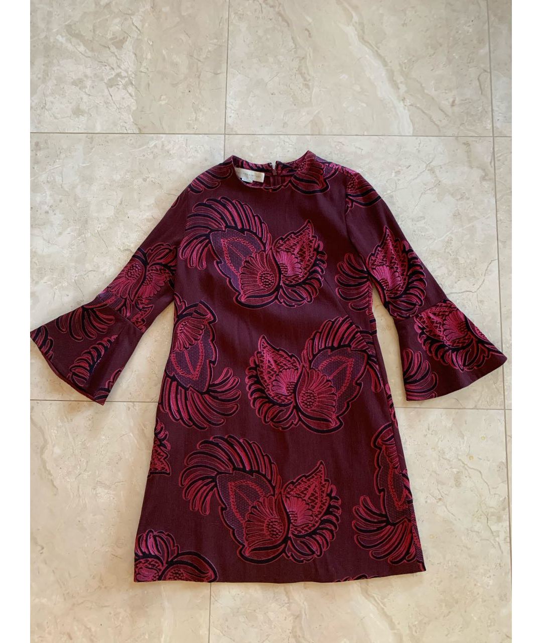STELLA MCCARTNEY Бордовое шерстяное повседневное платье, фото 7