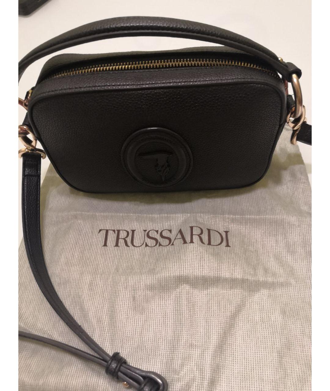 TRUSSARDI Черная сумка через плечо из искусственной кожи, фото 3